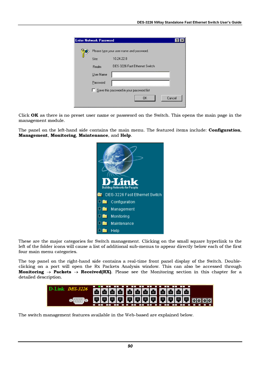 D-Link manual DES-3226 NWay Standalone Fast Ethernet Switch User’s Guide 