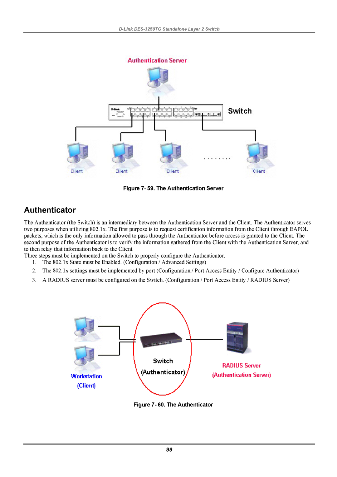 D-Link DES-3250TG manual Authenticator, The Authentication Server 