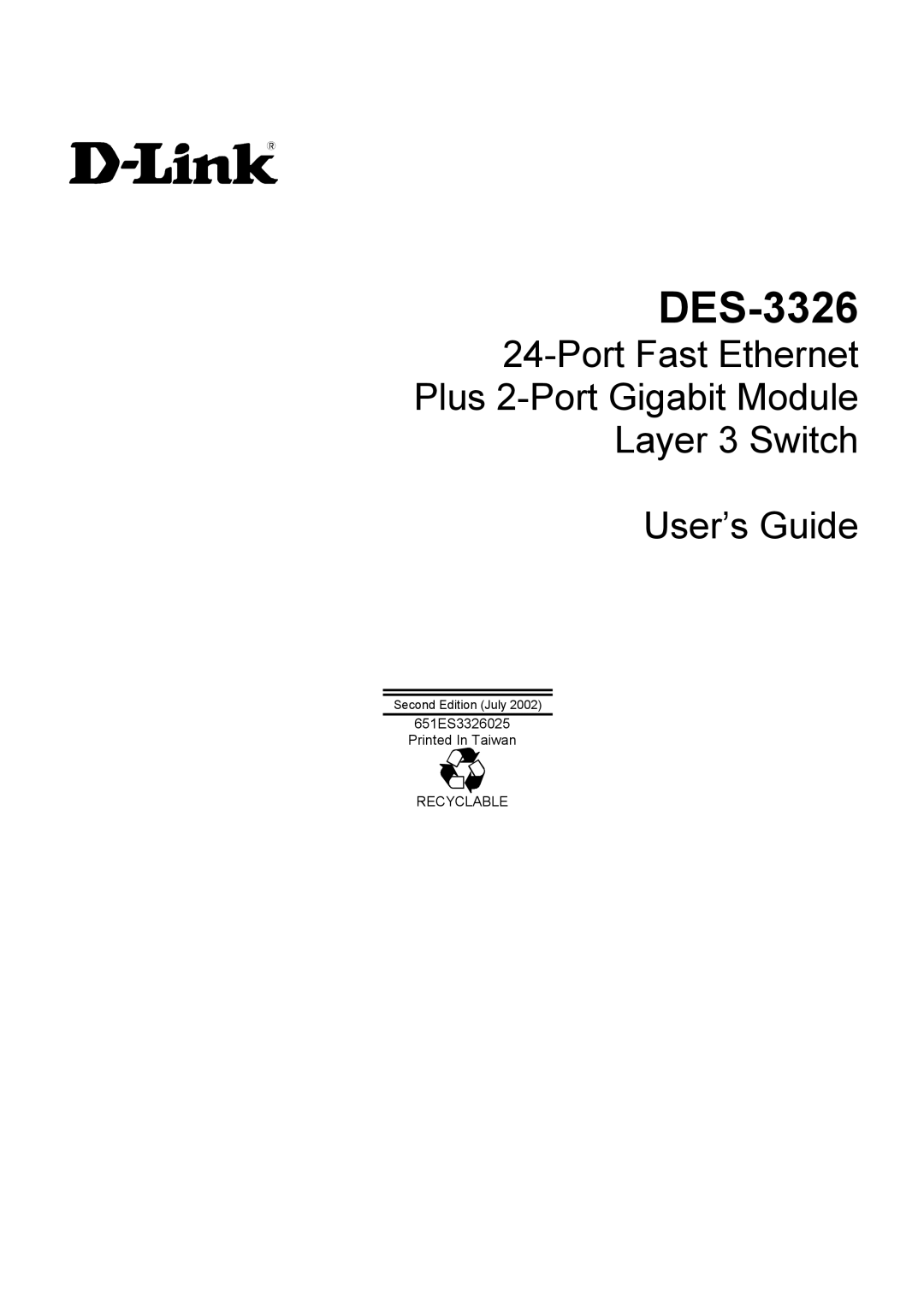 D-Link DES-3326 manual 