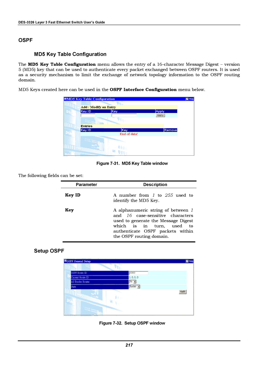 D-Link DES-3326 manual Ospf, 217 