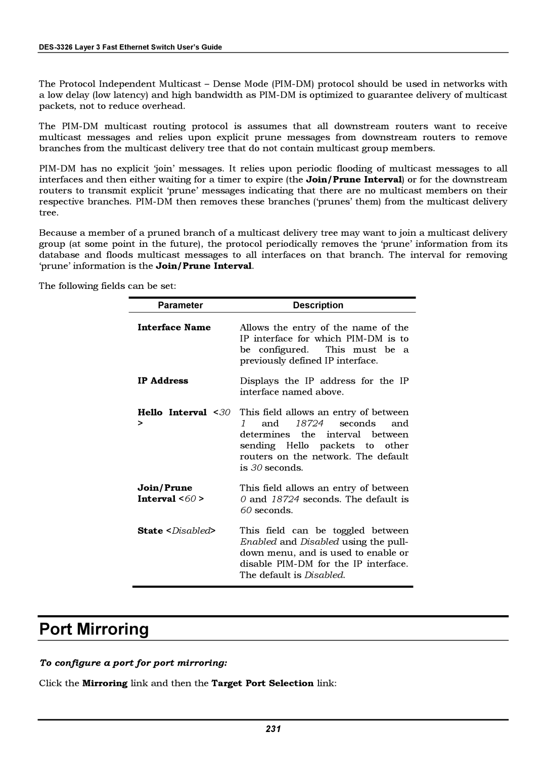 D-Link DES-3326 manual Interface Name, 231 