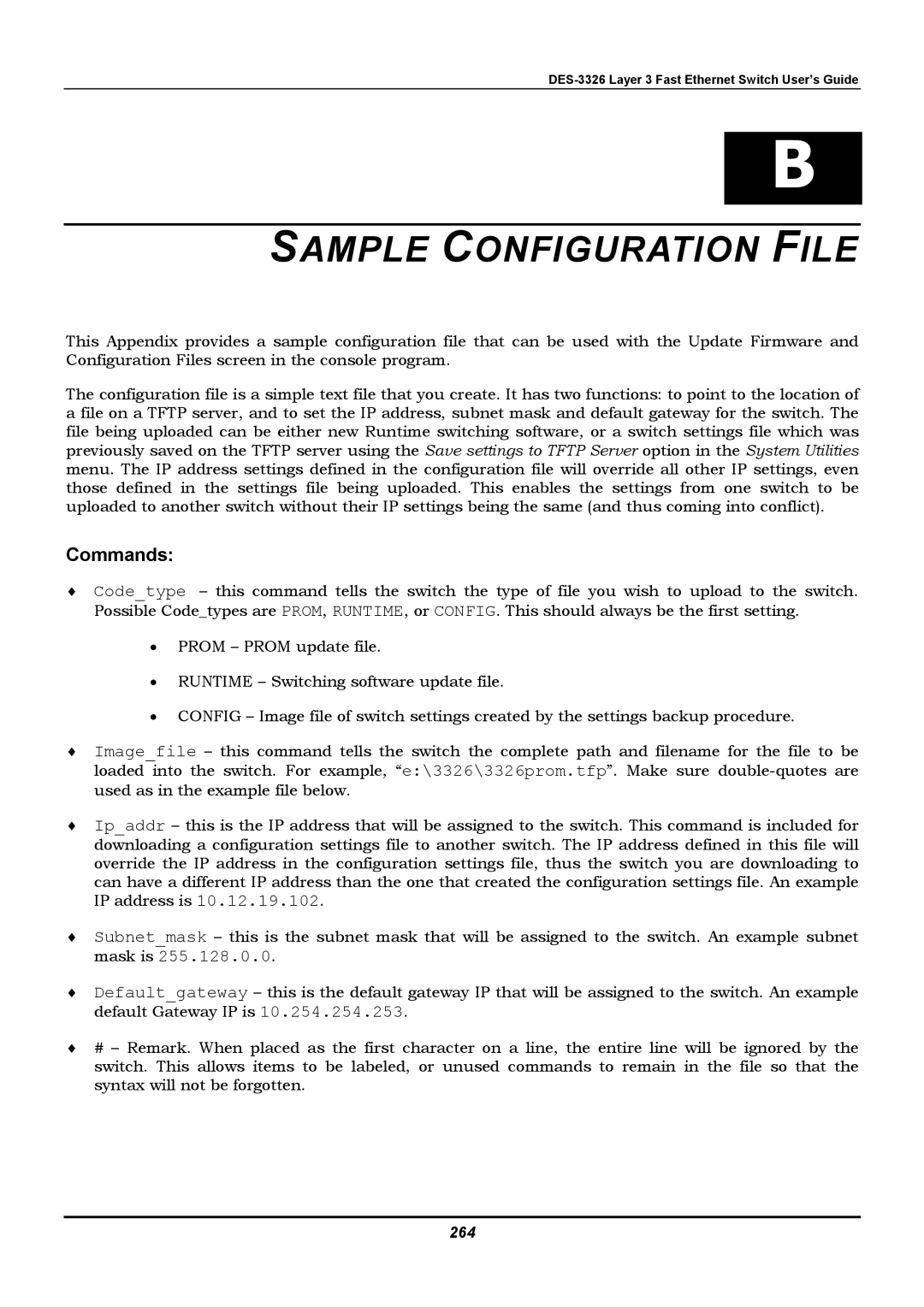 D-Link DES-3326 manual Commands, 264 