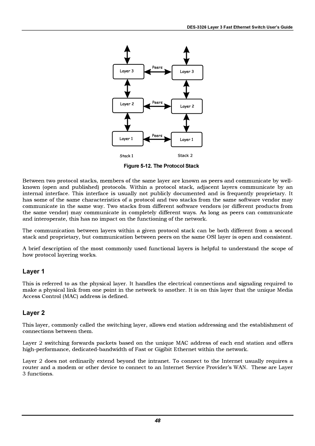 D-Link DES-3326 manual Layer, The Protocol Stack 