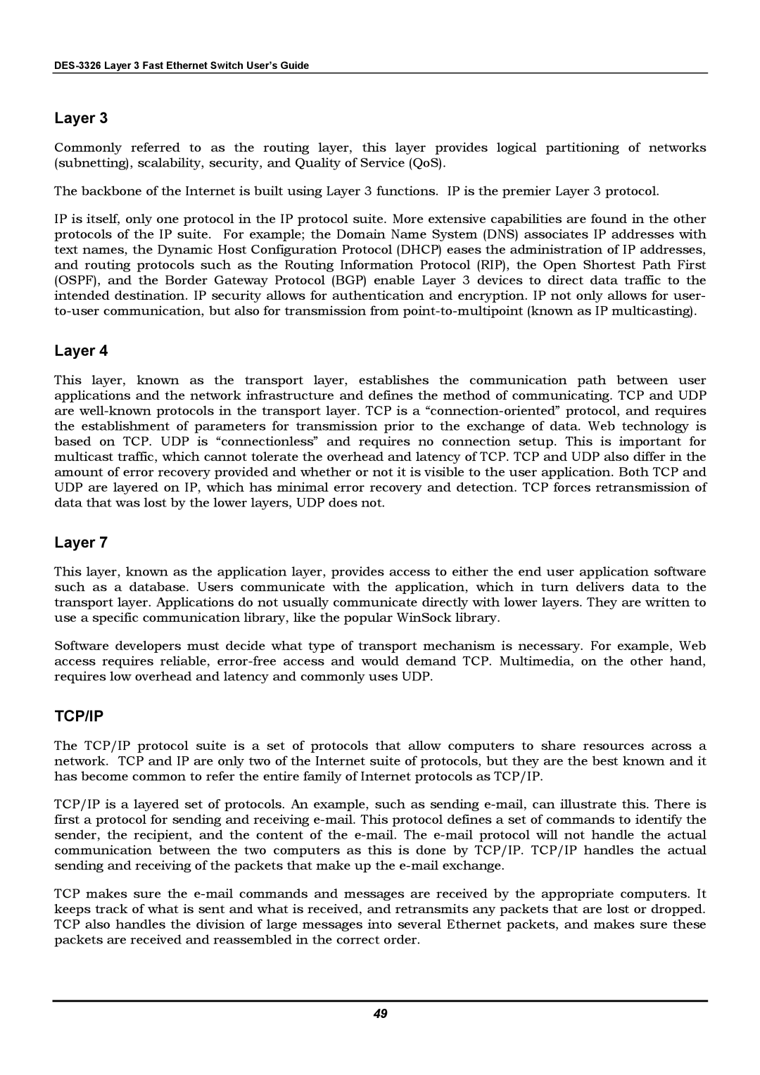 D-Link DES-3326 manual Tcp/Ip 