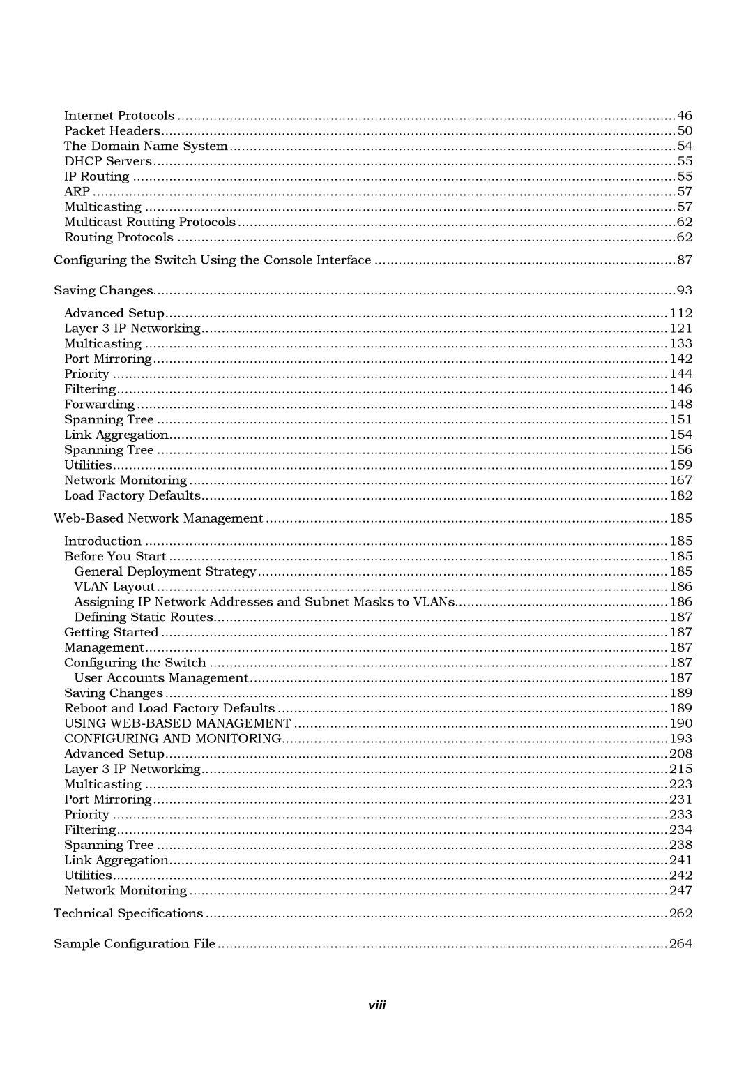 D-Link DES-3326 manual Arp, Viii 