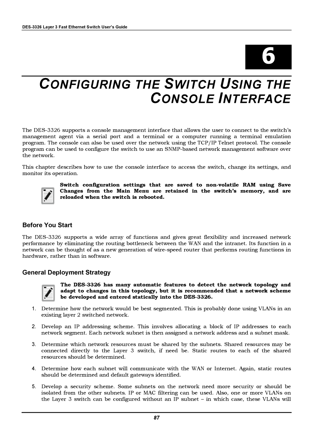 D-Link DES-3326 manual Before You Start, General Deployment Strategy 