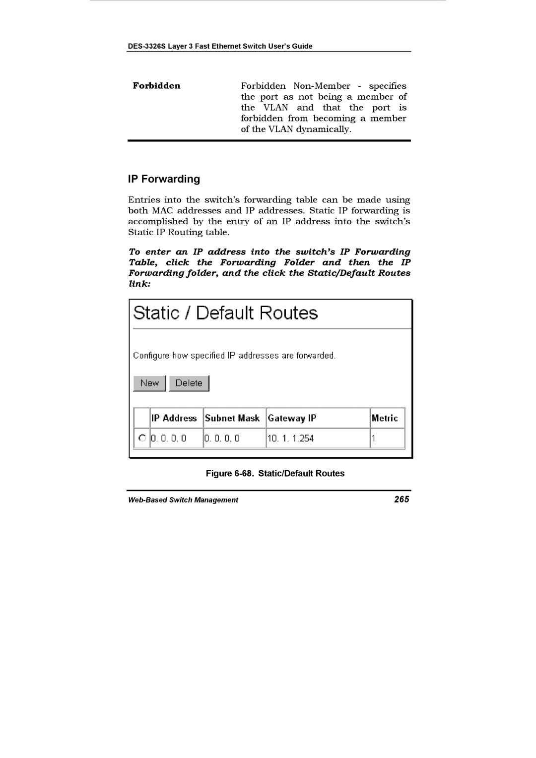 D-Link DES-3326S manual IP Forwarding, 265 