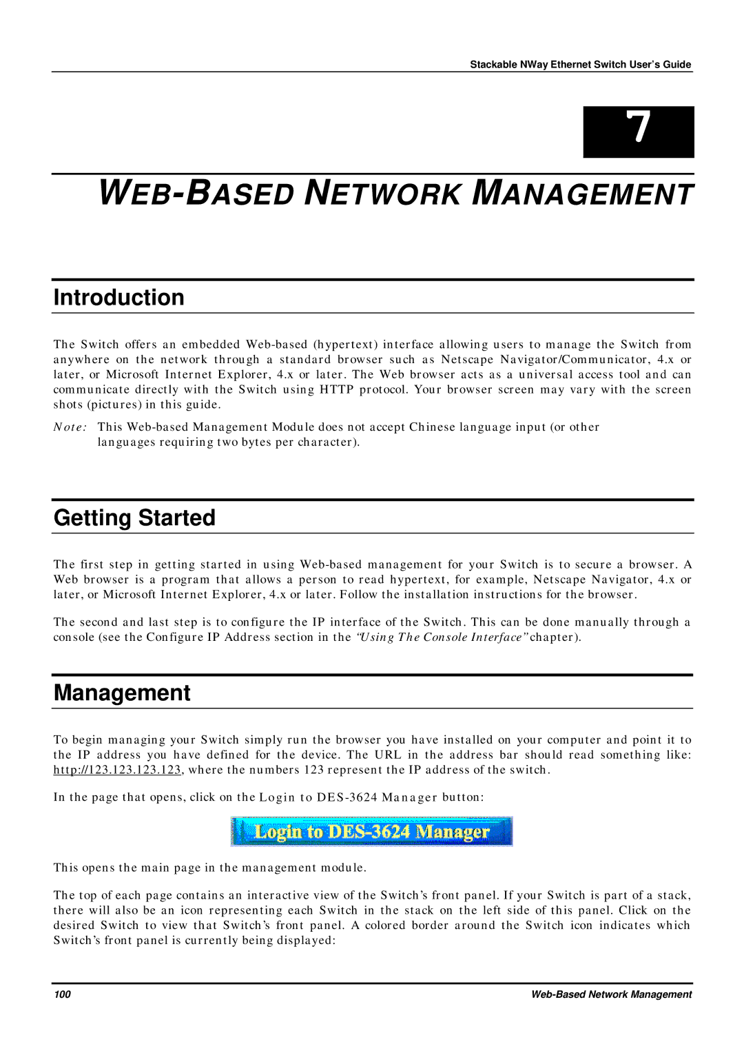 D-Link DES-3624 manual WEB-BASED Network Management, Introduction, Getting Started 