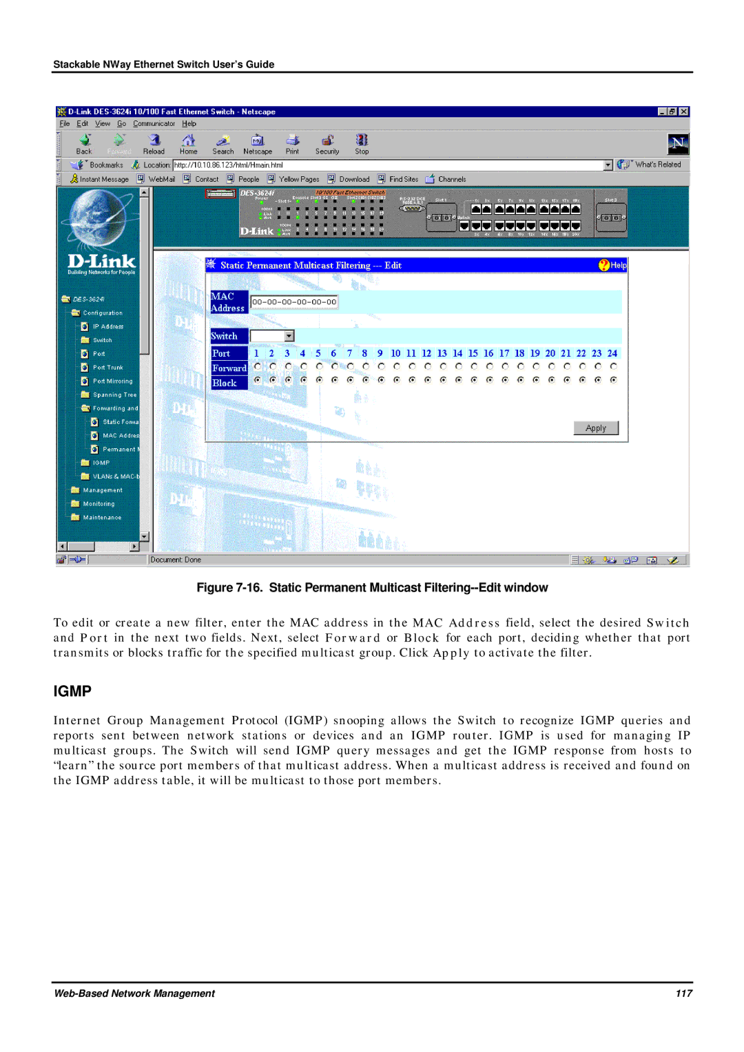 D-Link DES-3624 manual Igmp 