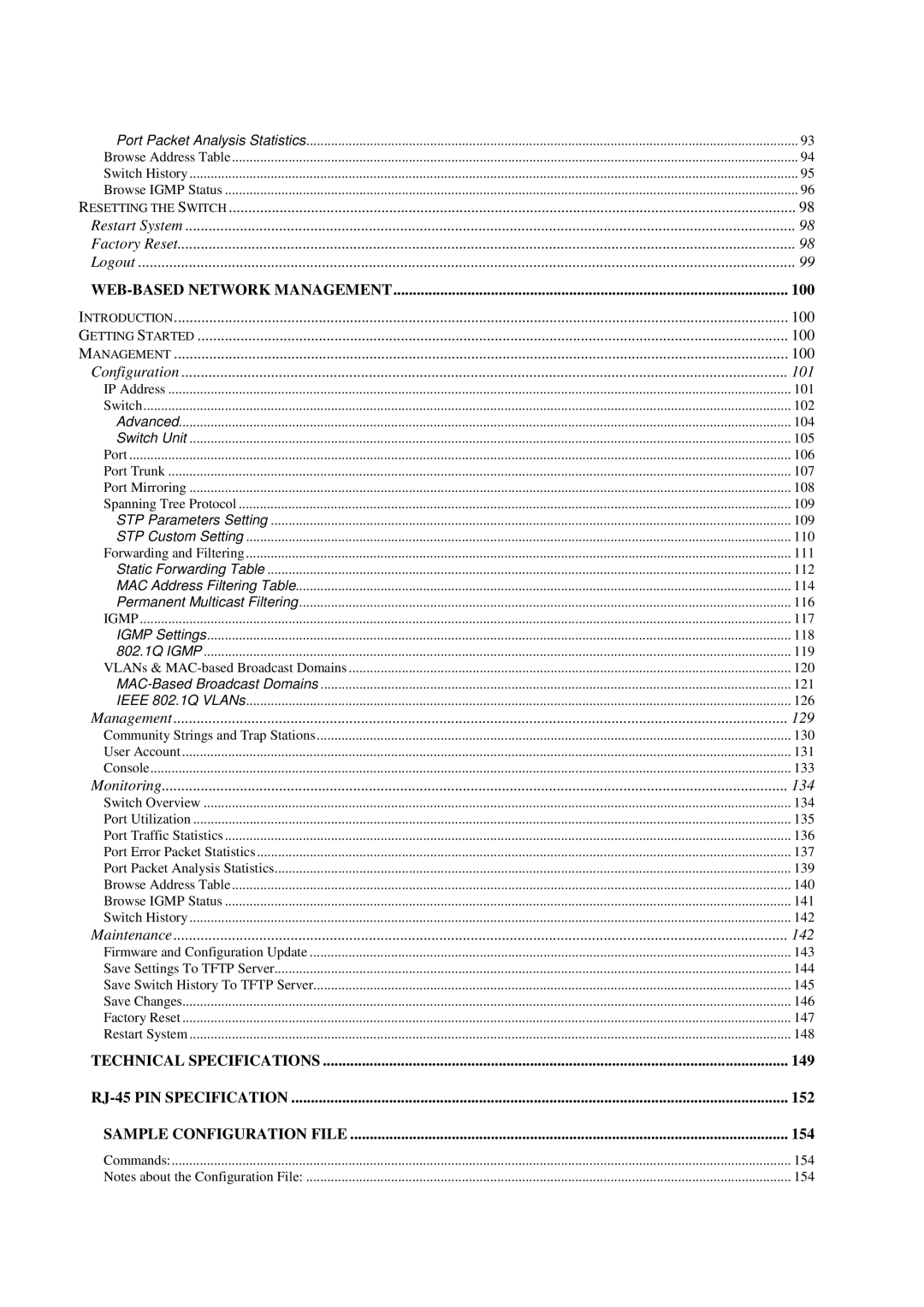 D-Link DES-3624 manual Technical Specifications 