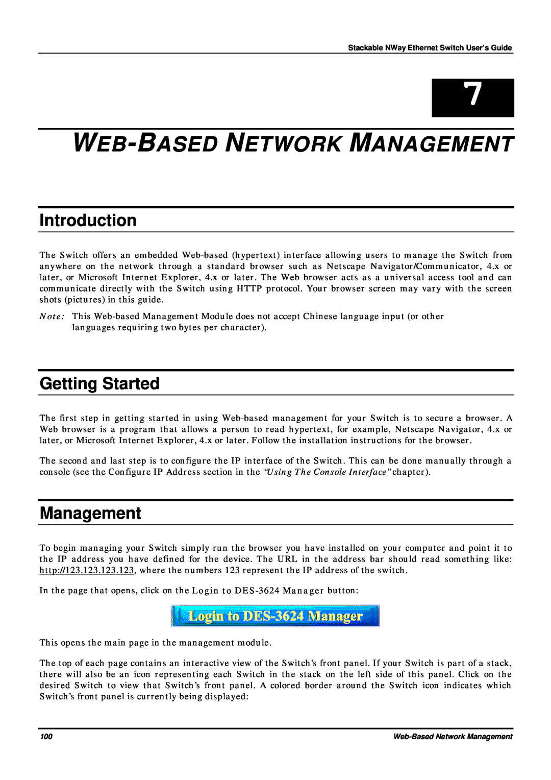 D-Link DES-3624 manual Web-Based Network Management, Introduction, Getting Started 