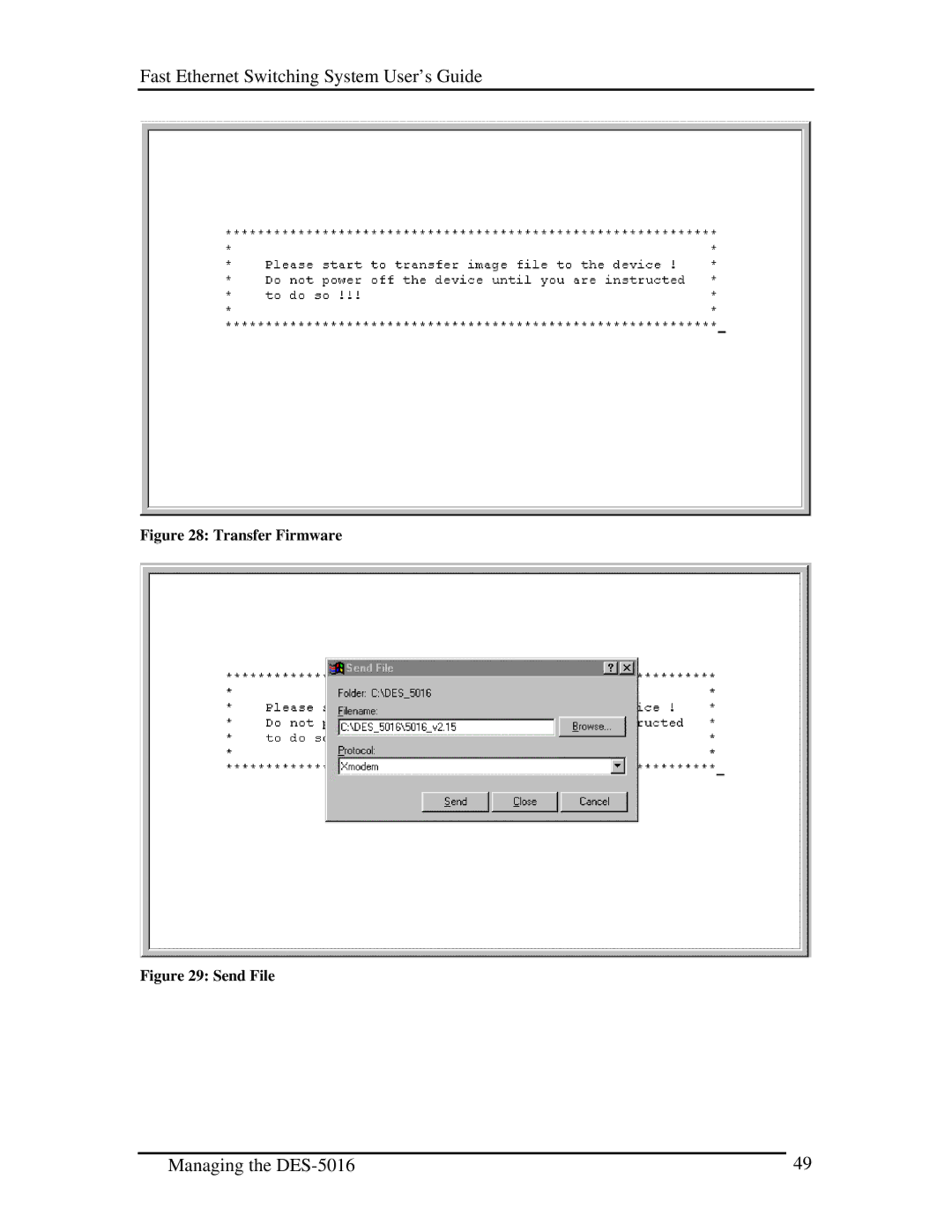 D-Link DES-5016 manual Transfer Firmware 