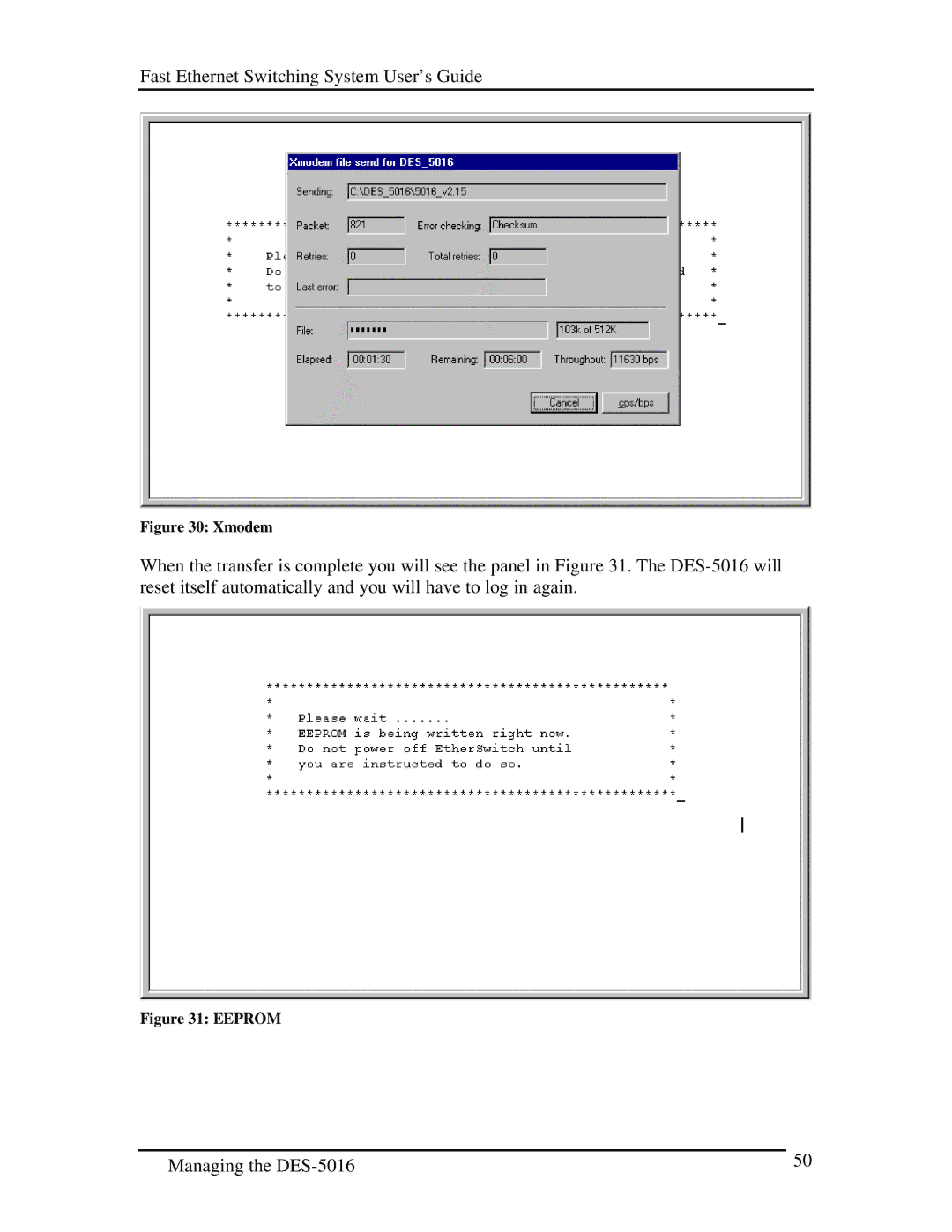 D-Link DES-5016 manual Xmodem 