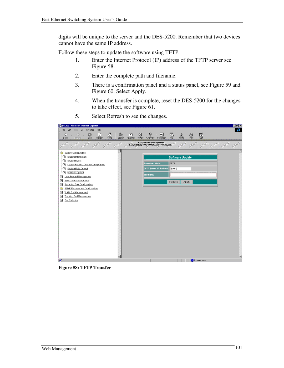 D-Link DES-5200 manual Web Management 101 