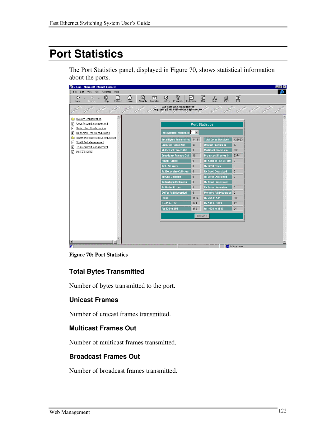 D-Link DES-5200 manual Web Management 122 