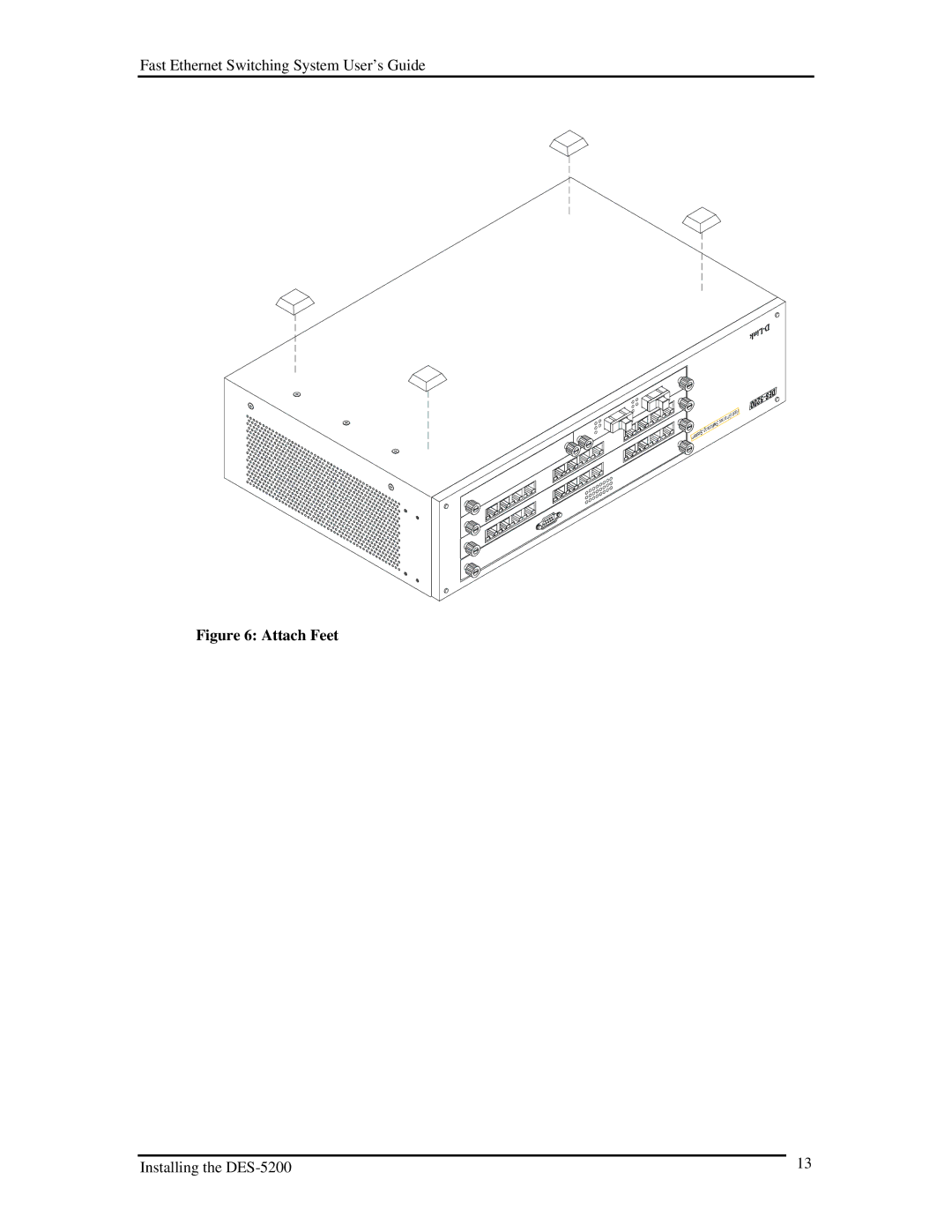 D-Link DES-5200 manual Attach Feet 