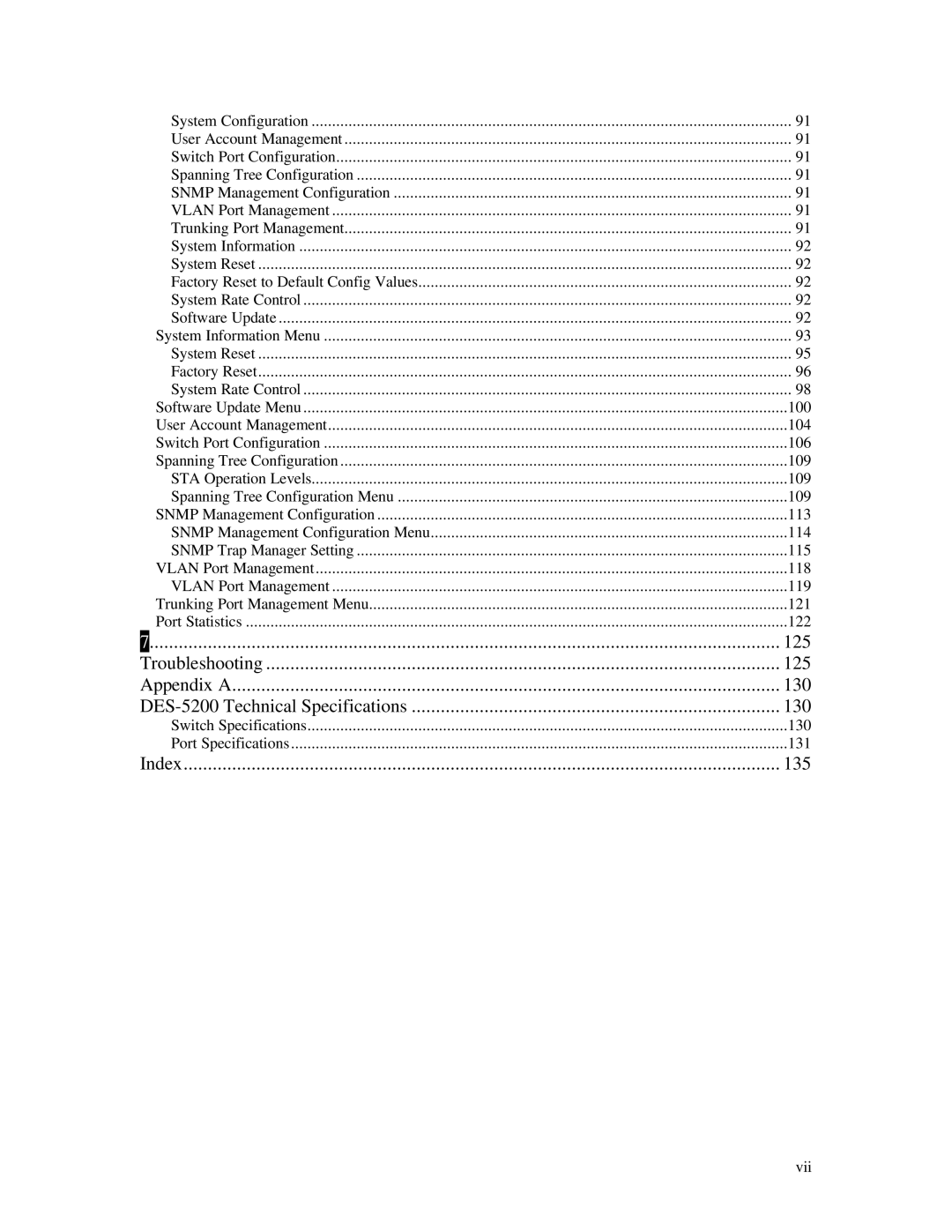 D-Link DES-5200 manual 125 