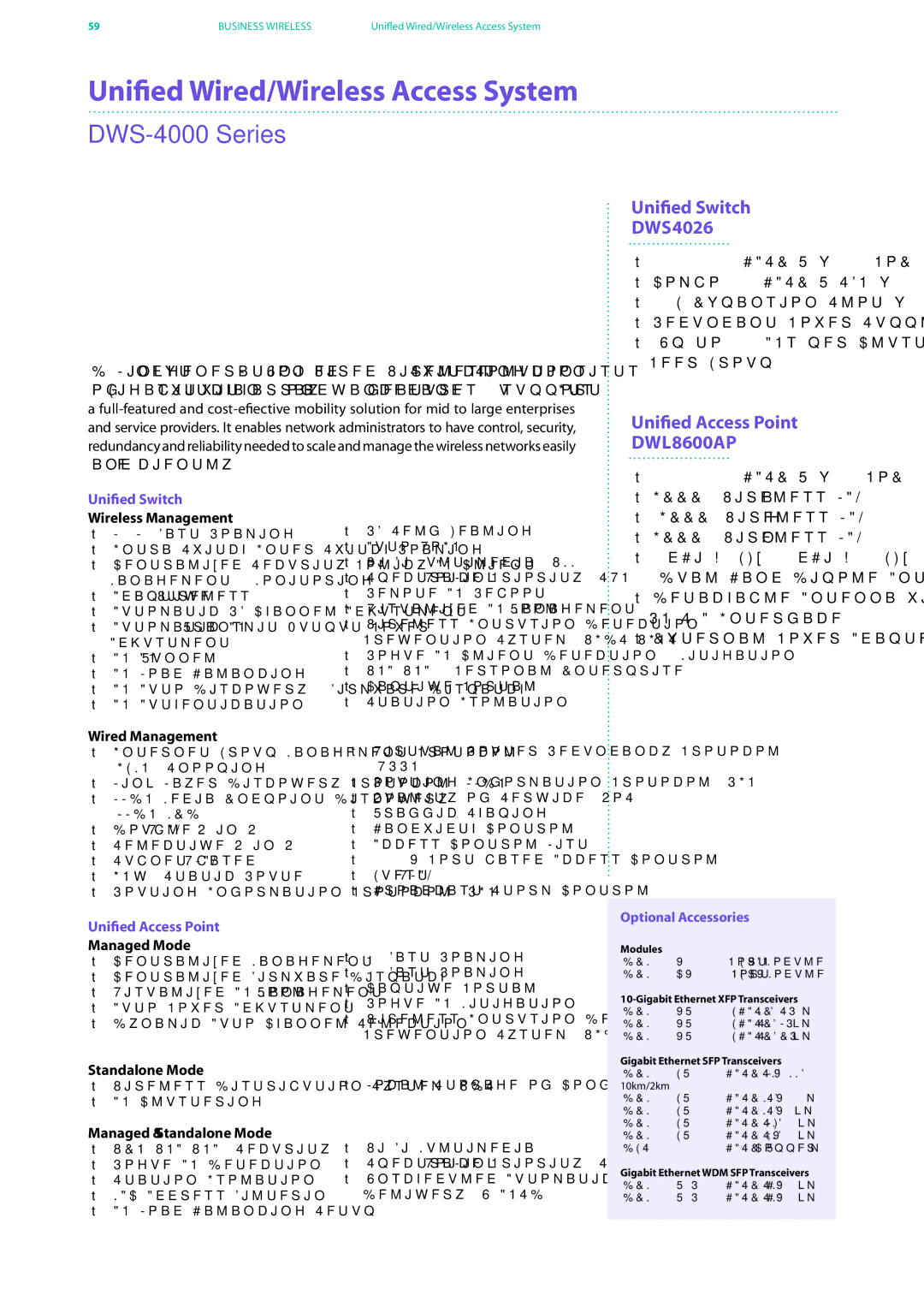 D-Link DES-7200 manual DWS-4000 Series, Unified Switch DWS-4026, Unified Access Point DWL-8600AP, 10km/2km 