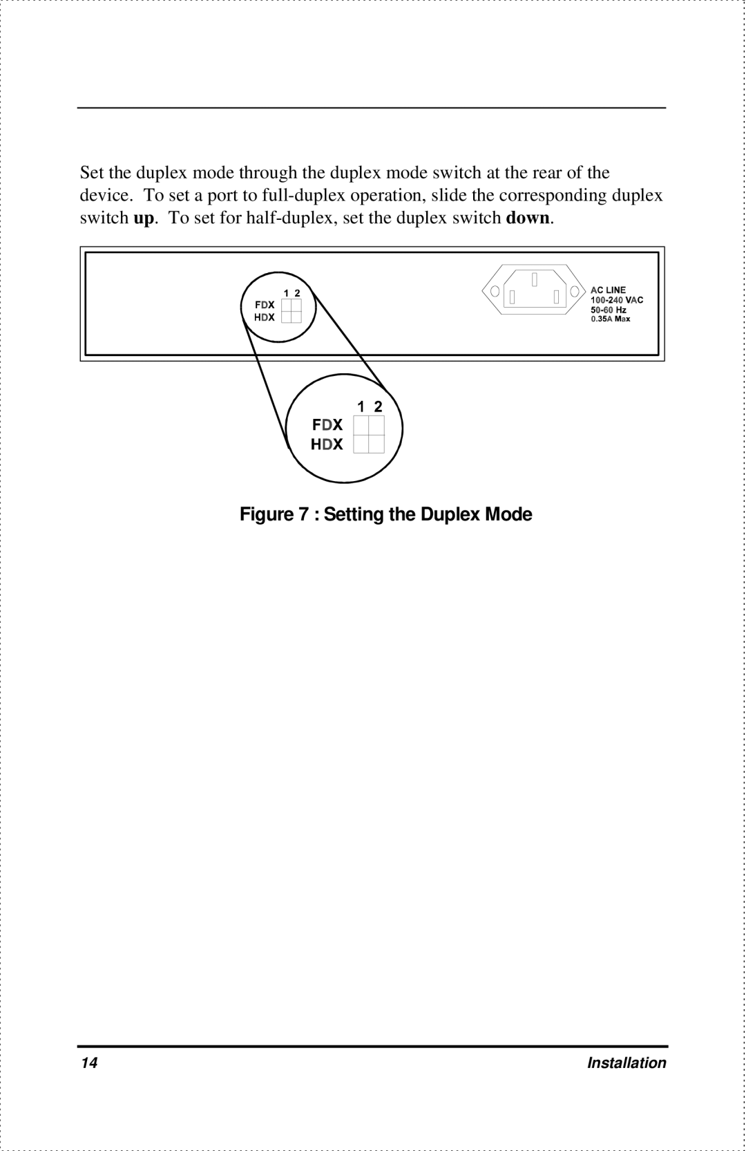 D-Link DES-802 manual Setting the Duplex Mode 