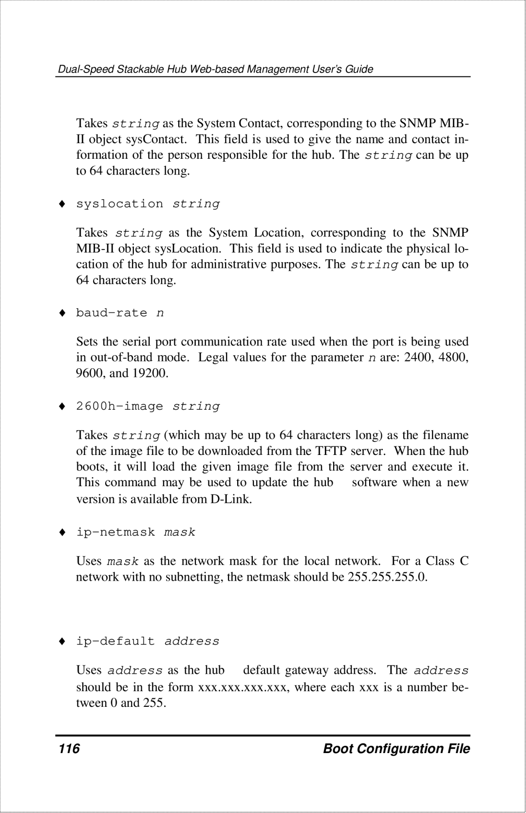 D-Link DFE-2600 manual Boot Configuration File 