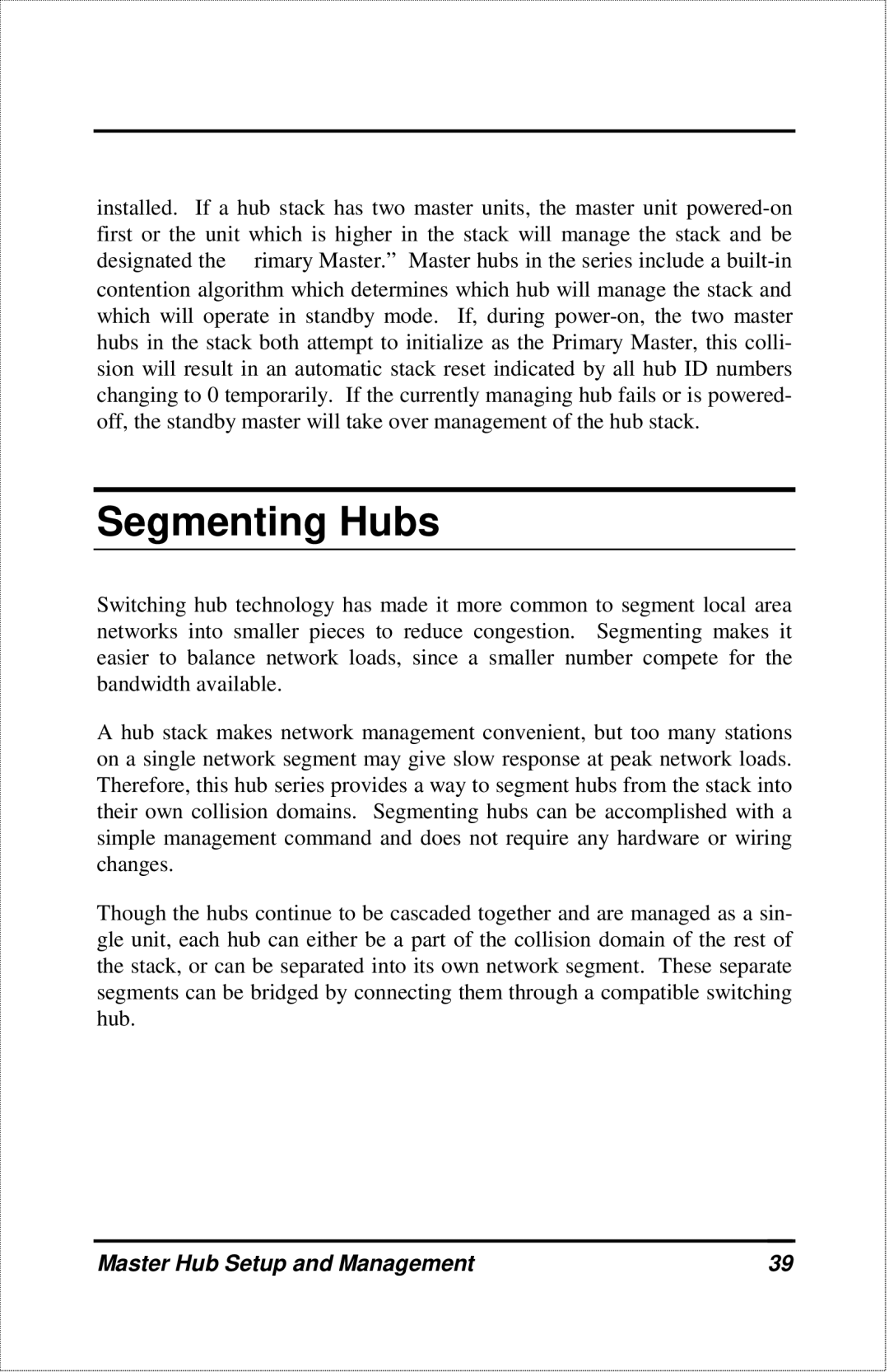 D-Link DFE-2600 manual Segmenting Hubs 