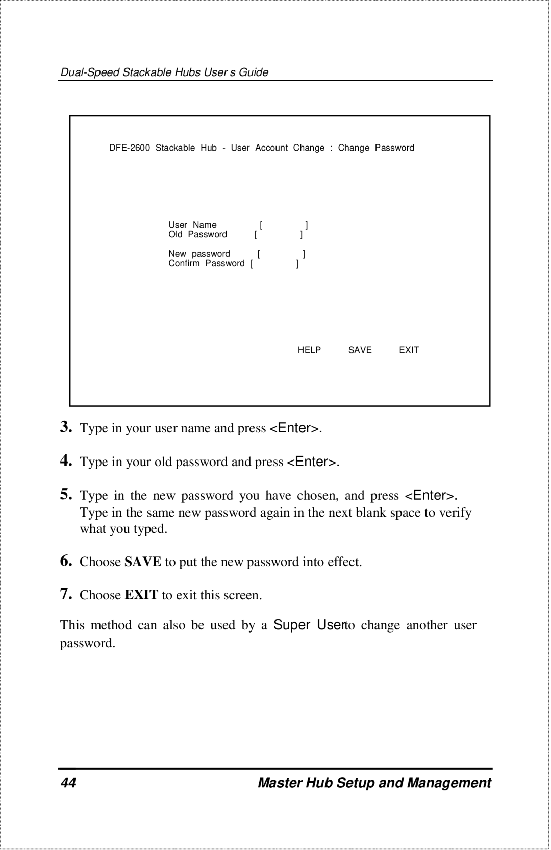 D-Link DFE-2600 manual Save Exit 