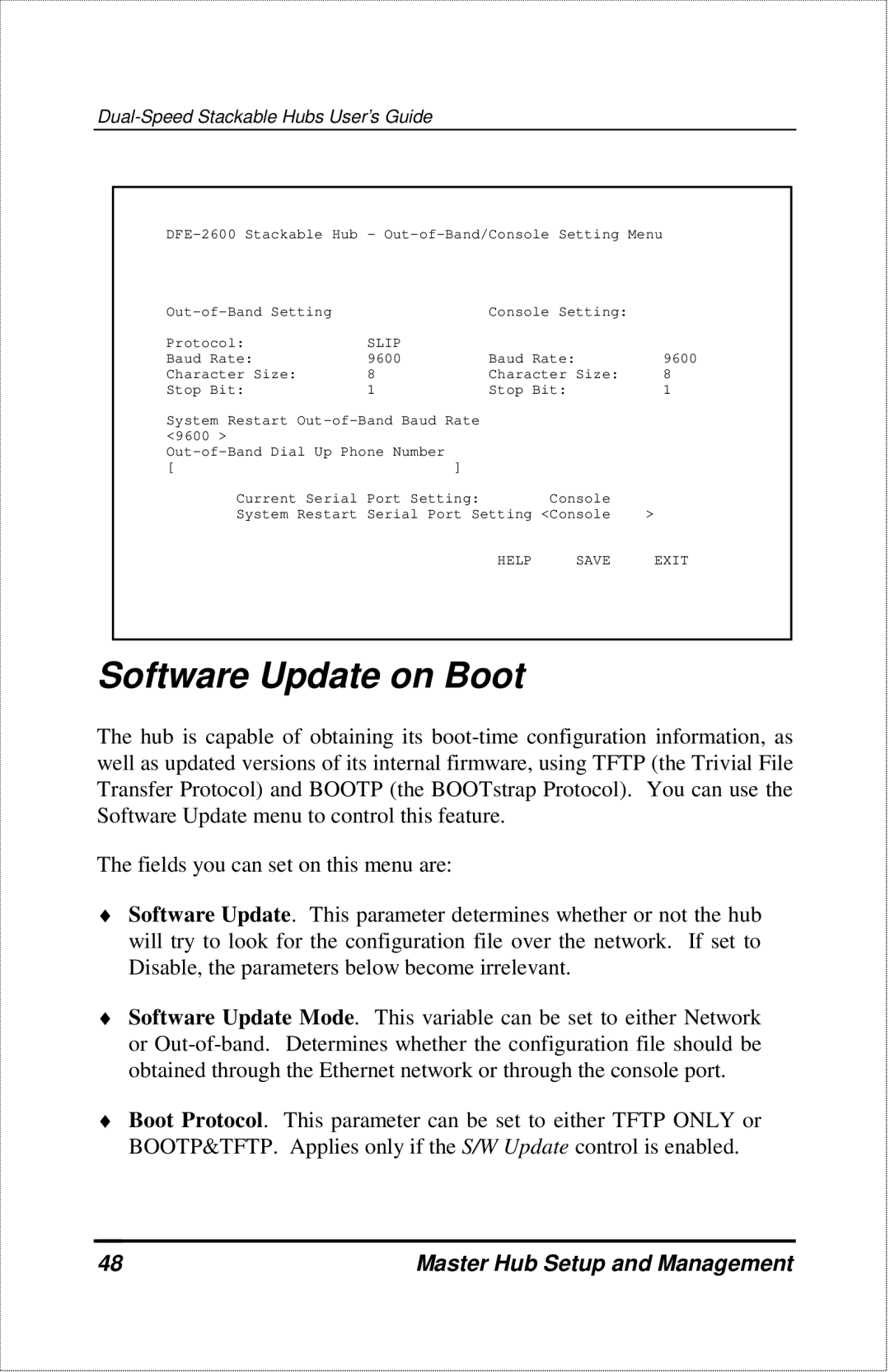 D-Link DFE-2600 manual Software Update on Boot, Slip 