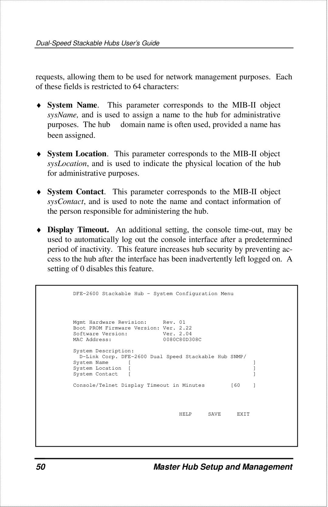 D-Link DFE-2600 manual Master Hub Setup and Management 