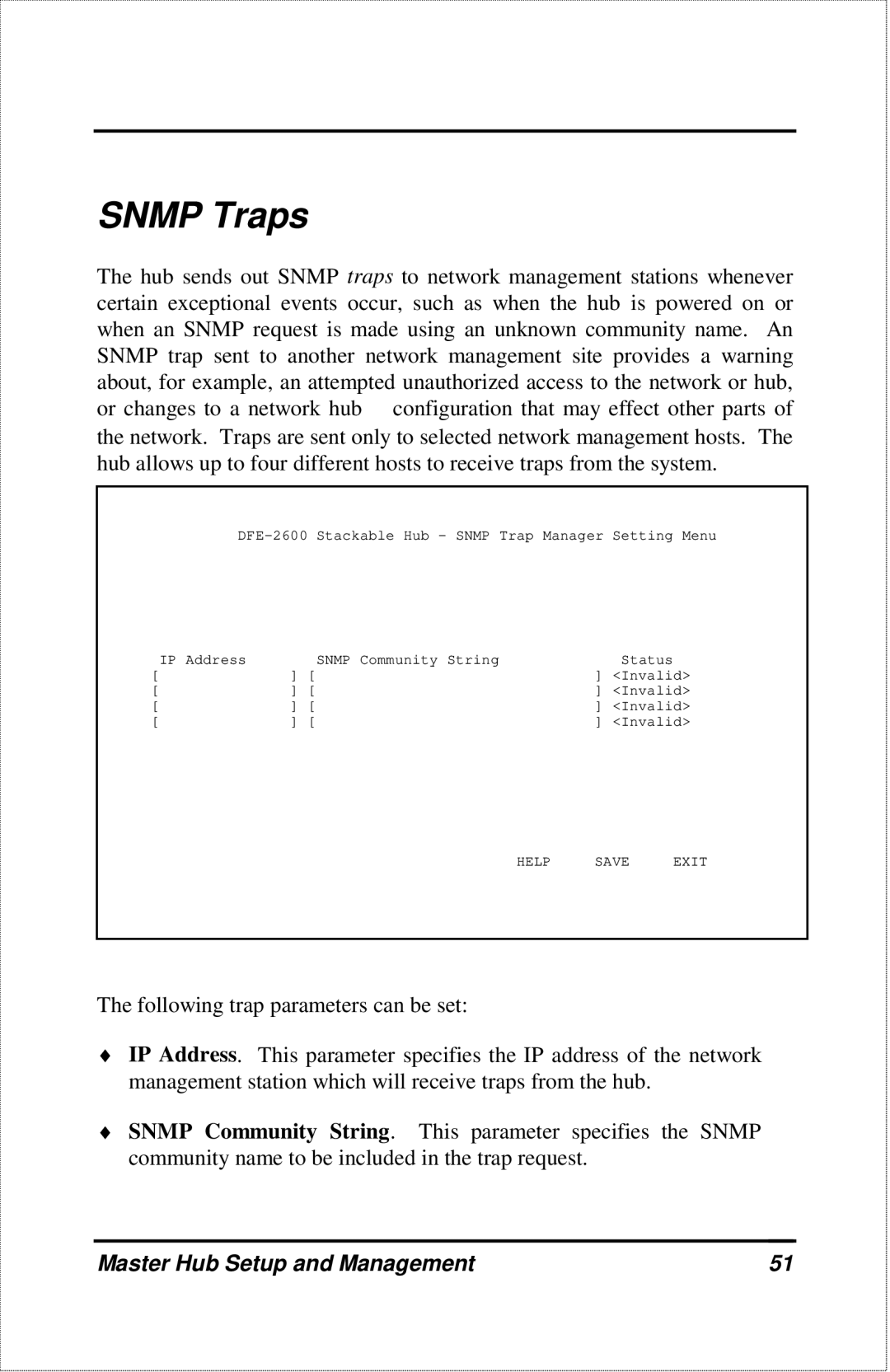 D-Link DFE-2600 manual Snmp Traps 