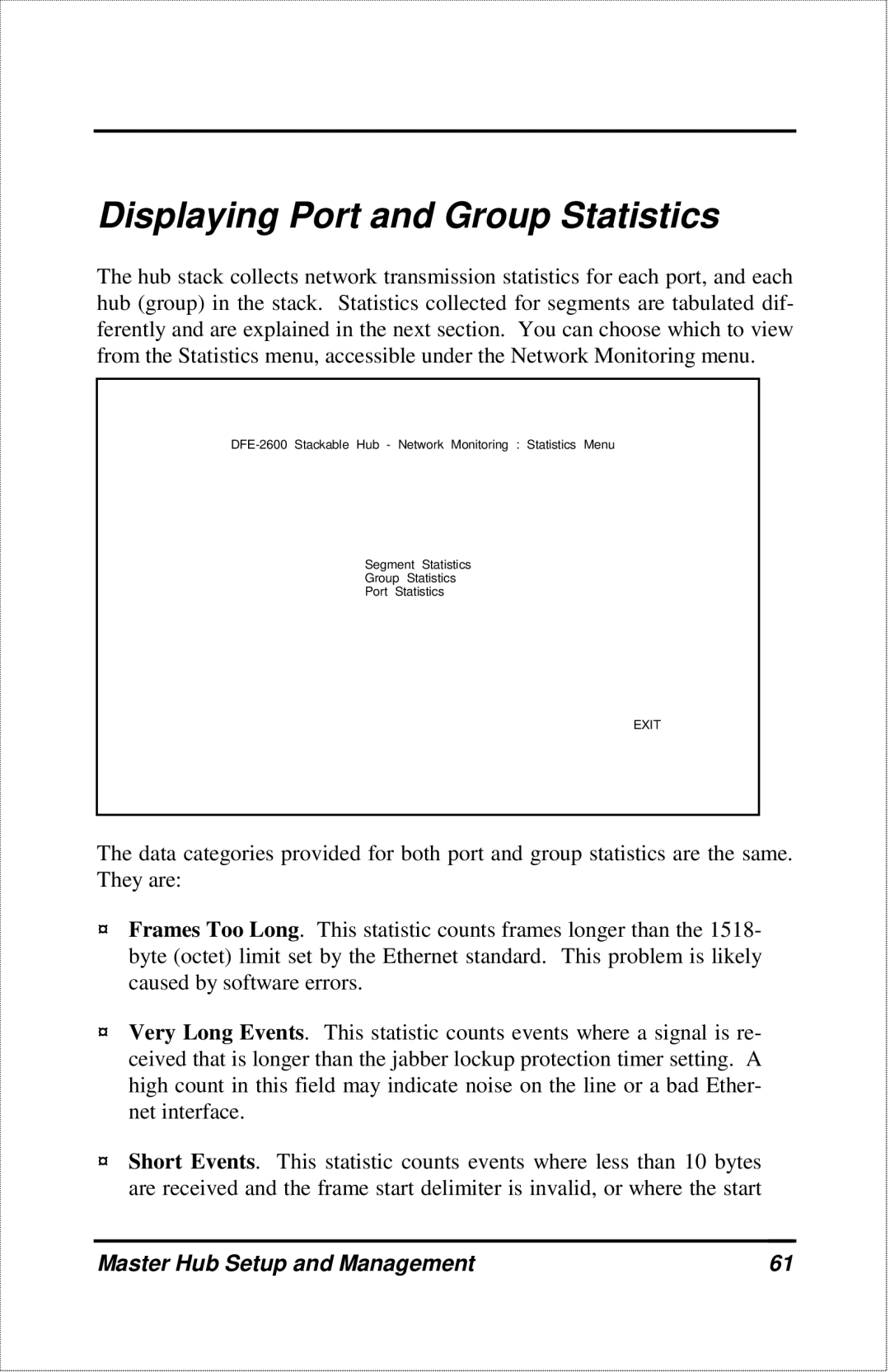 D-Link DFE-2600 manual Displaying Port and Group Statistics 