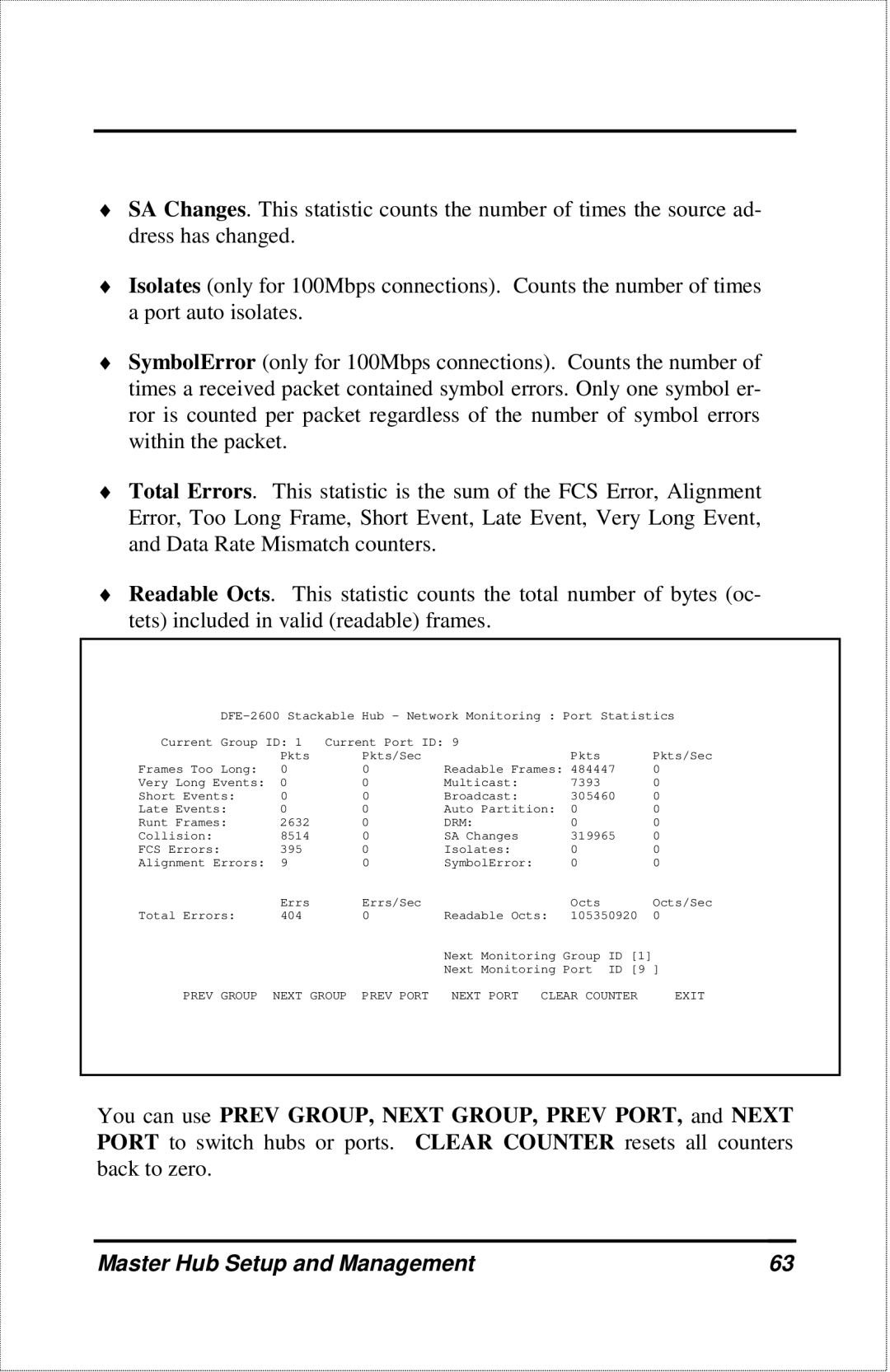 D-Link DFE-2600 manual You can use Prev GROUP, Next GROUP, Prev PORT, and Next, Drm 