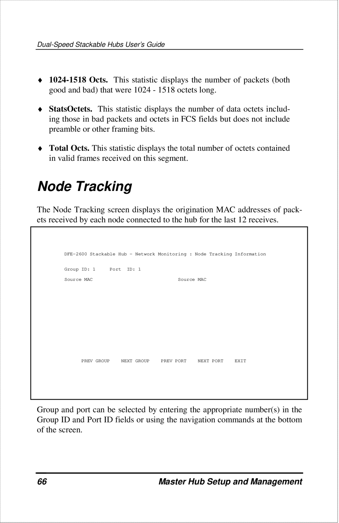 D-Link DFE-2600 manual Node Tracking 