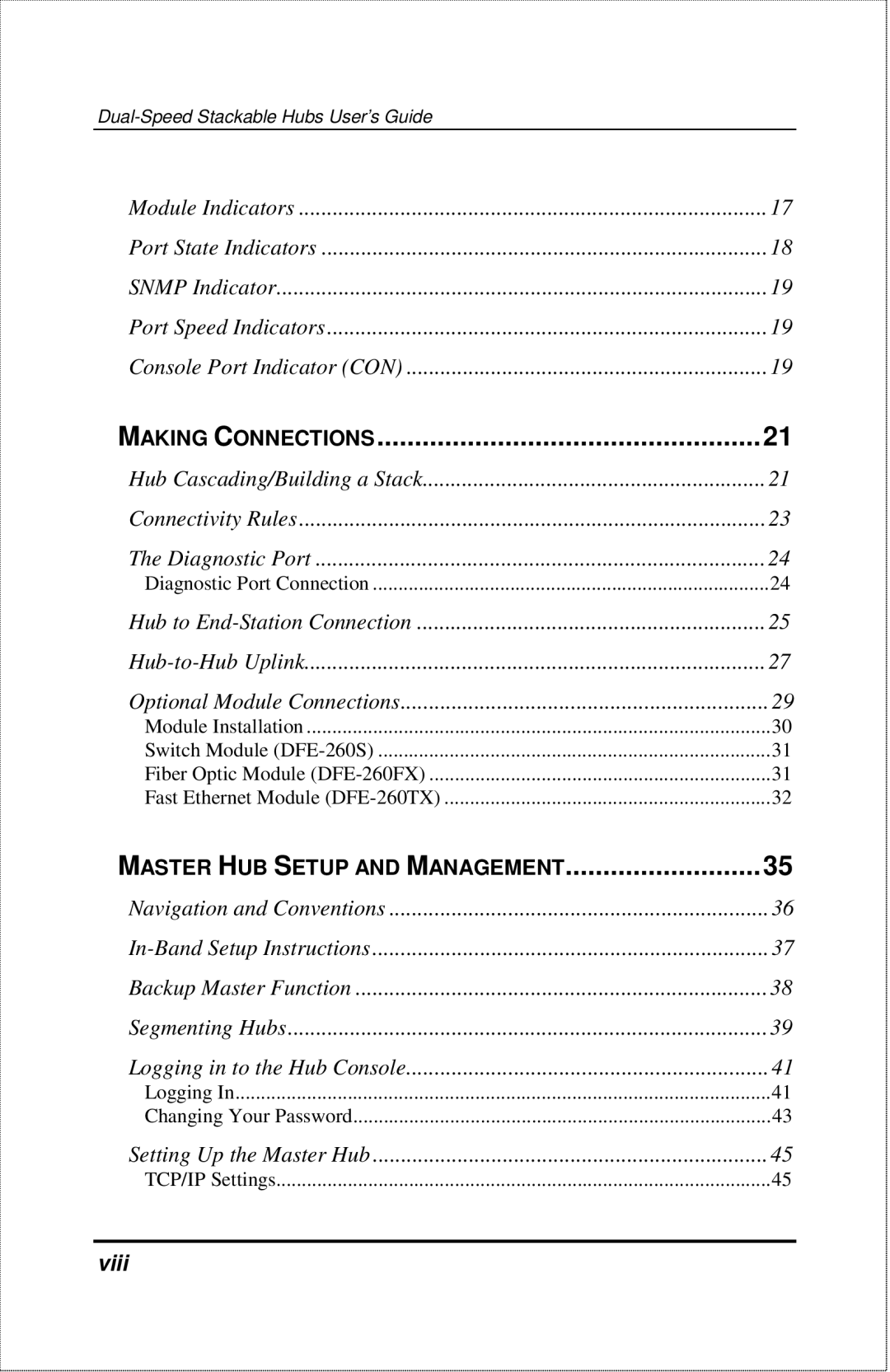 D-Link DFE-2600 manual Making Connections, Viii 