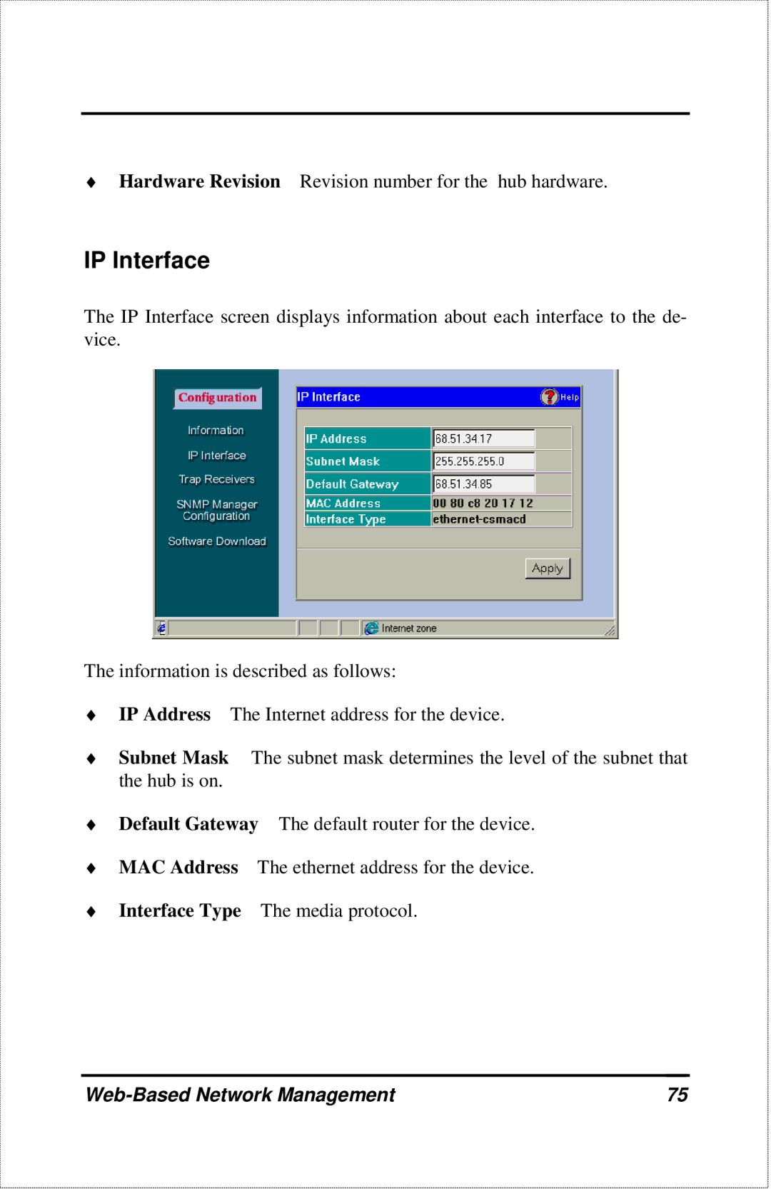 D-Link DFE-2600 manual IP Interface 