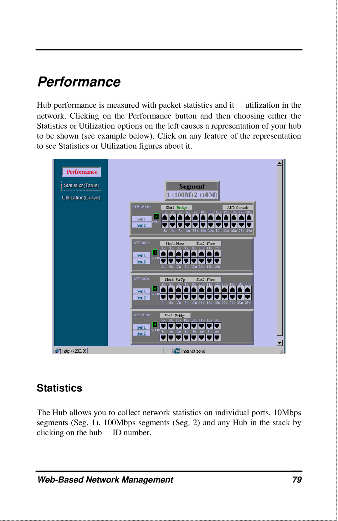 D-Link DFE-2600 manual Performance, Statistics 