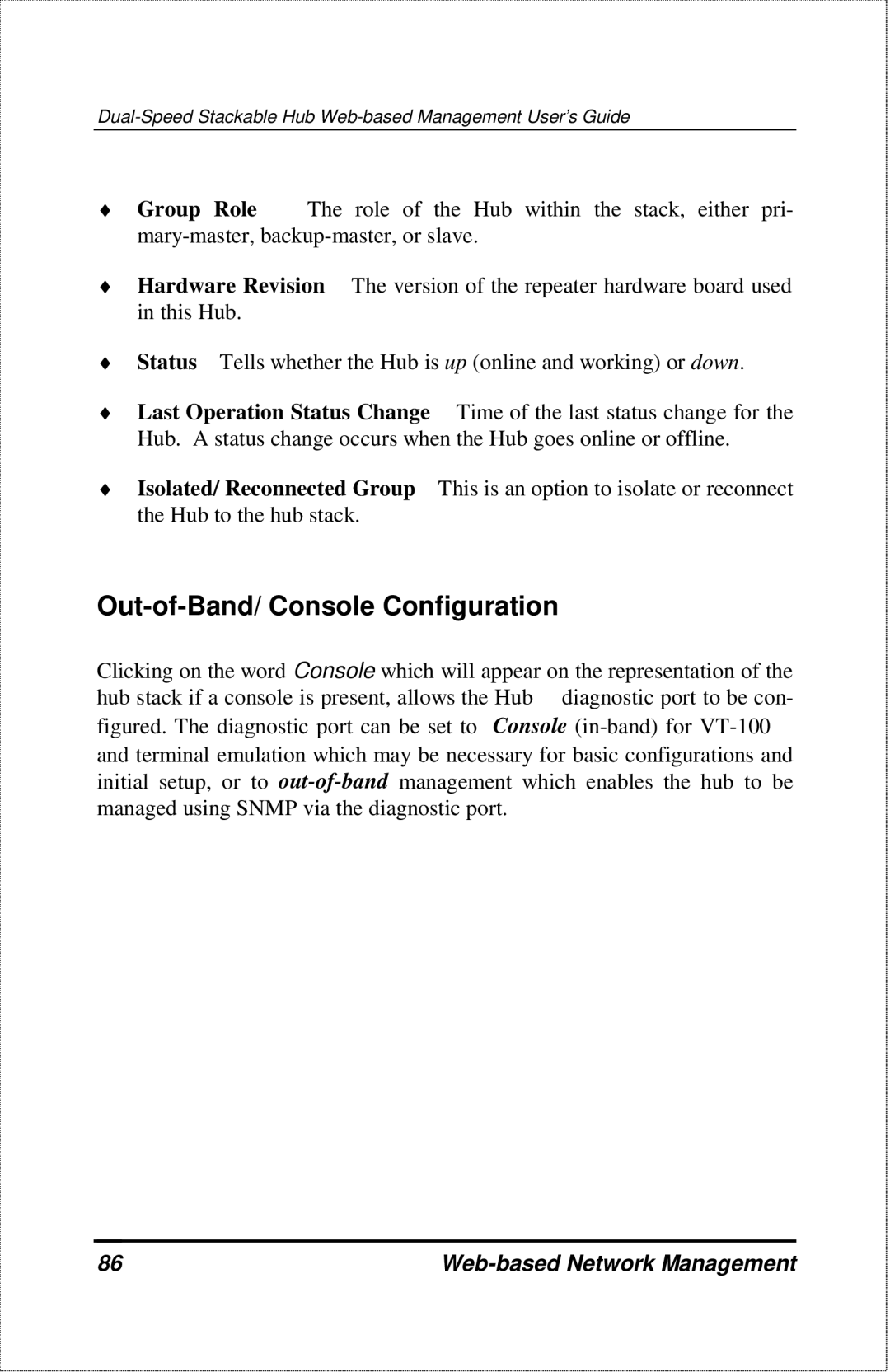 D-Link DFE-2600 manual Out-of-Band/ Console Configuration 