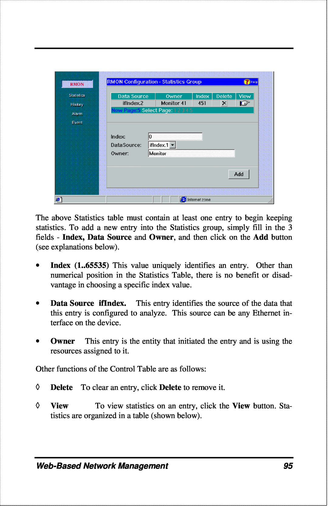 D-Link DFE-2600 manual Other functions of the Control Table are as follows, Web-Based Network Management 
