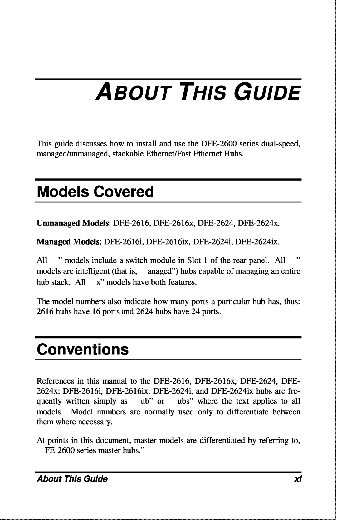 D-Link DFE-2600 manual About This Guide, Models Covered, Conventions 