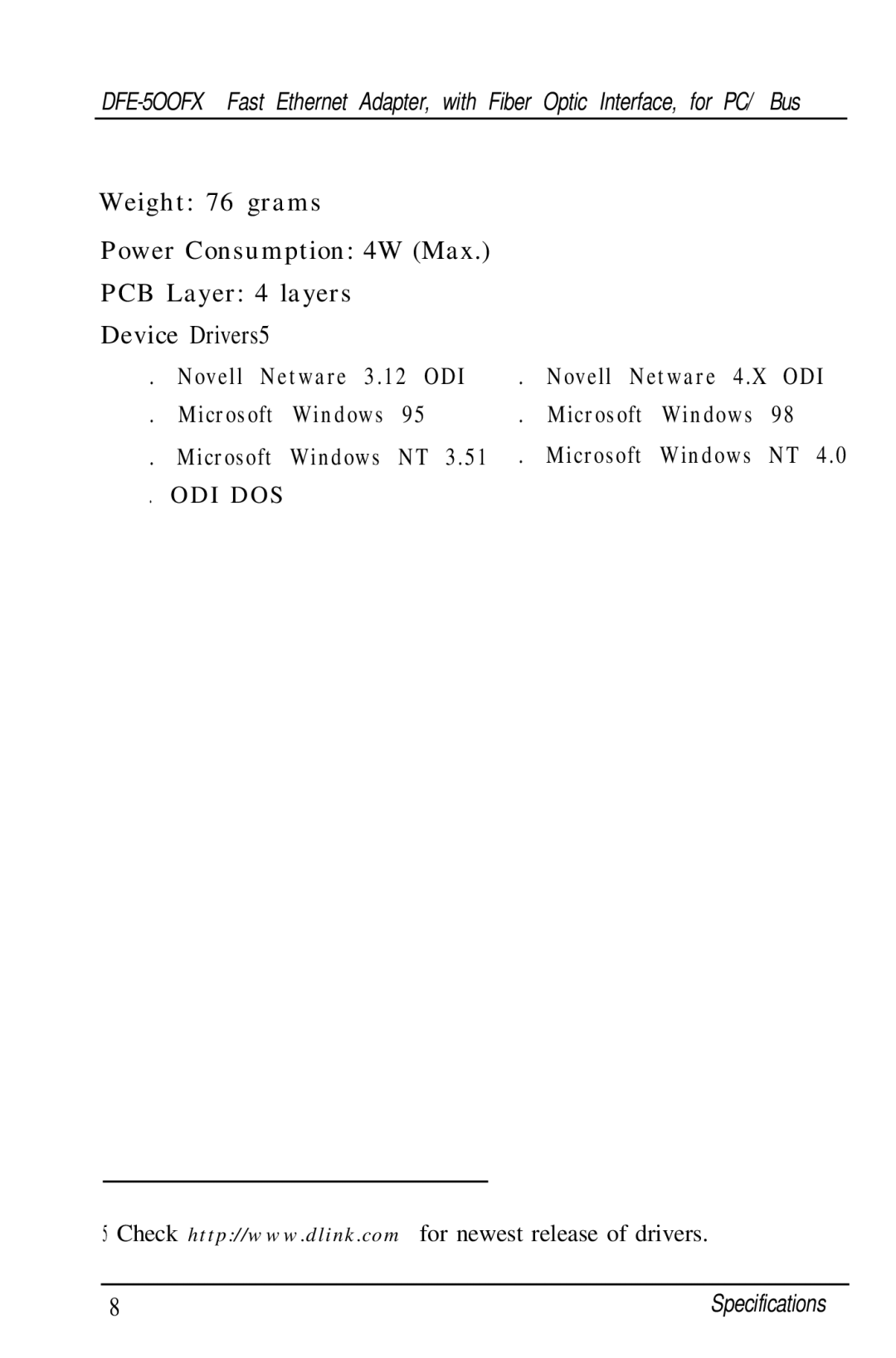 D-Link DFE-500FX manual Odi 