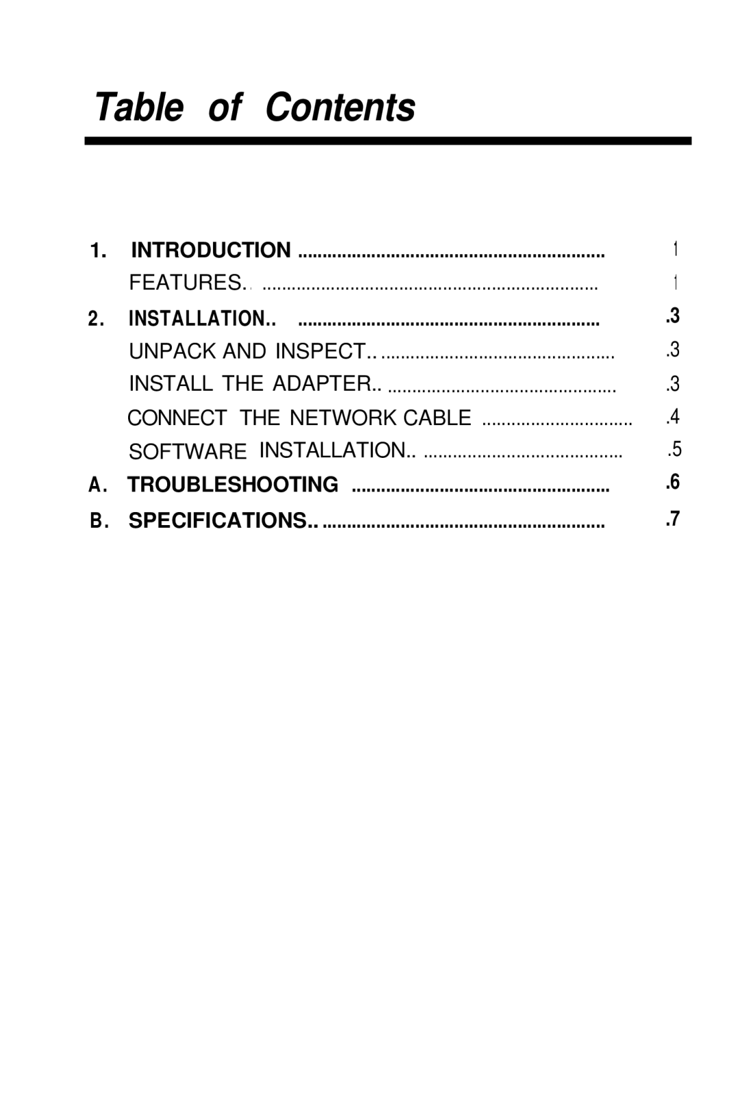 D-Link DFE-500FX manual Table of Contents 