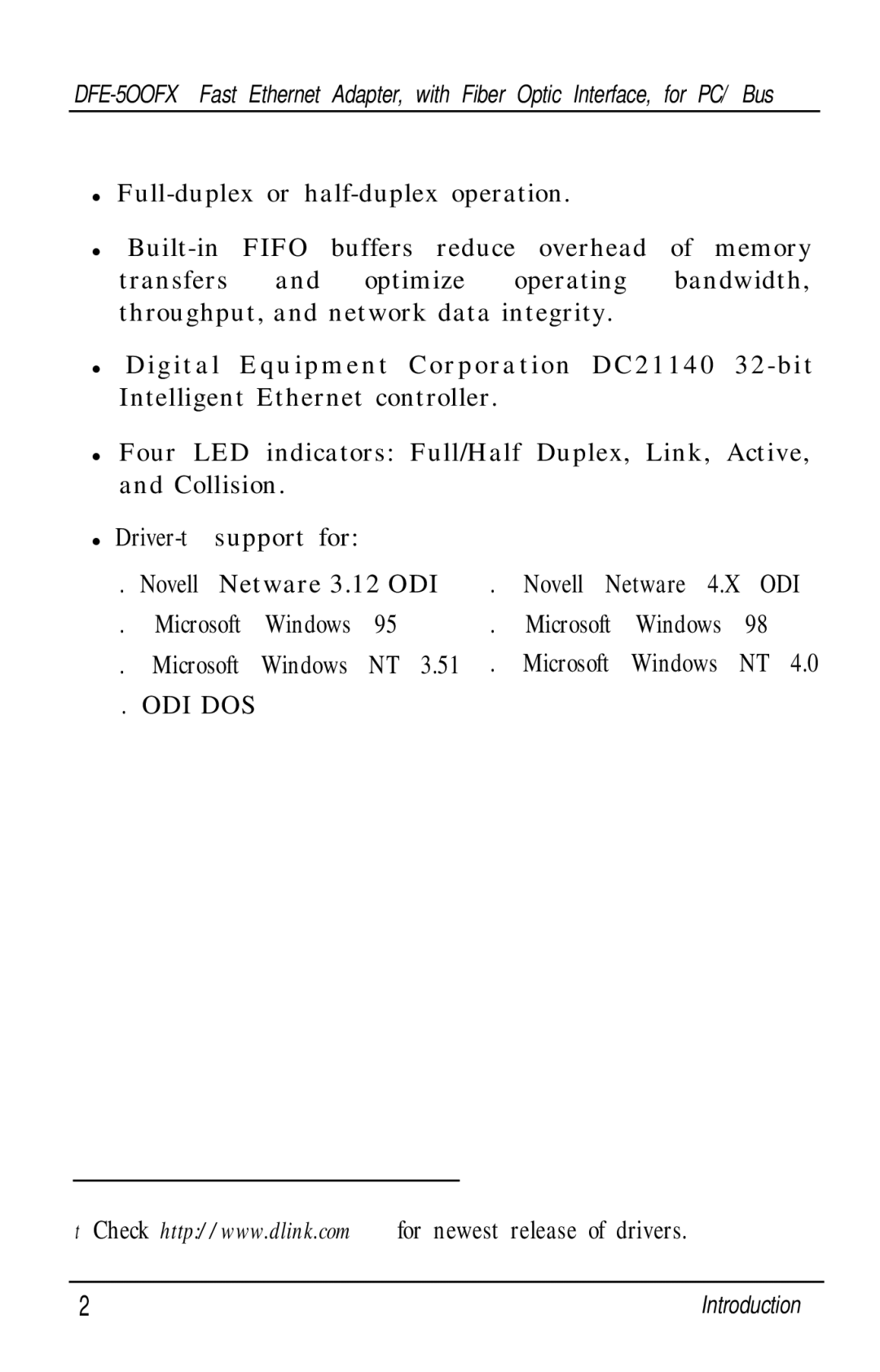 D-Link DFE-500FX manual Odi Dos 