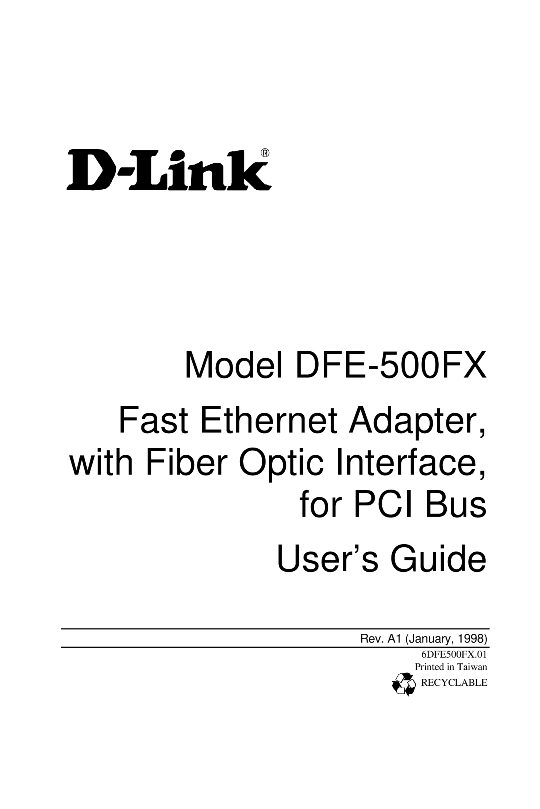 D-Link DFE-500FX manual Rev. A1 January 