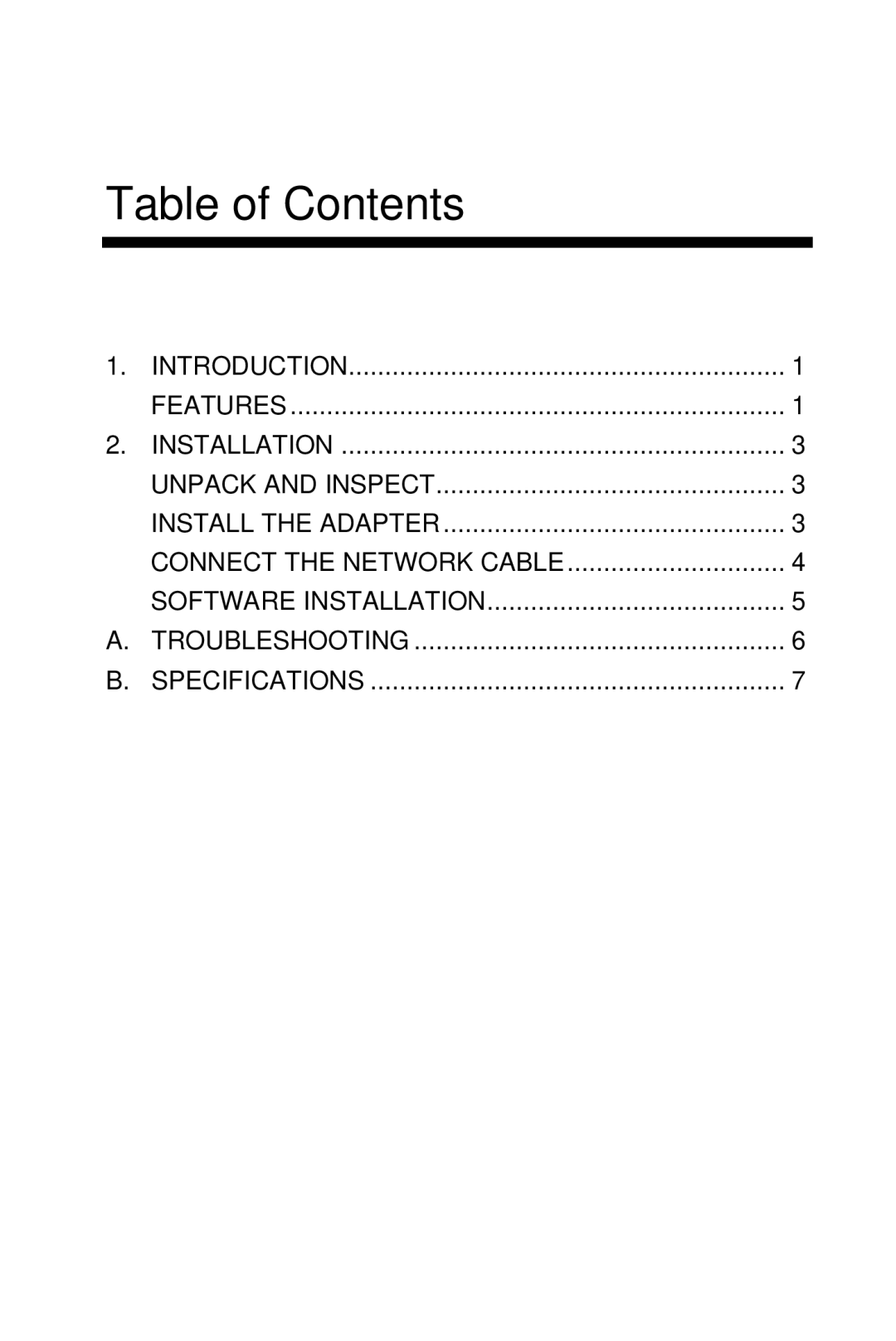 D-Link DFE-500FX manual Table of Contents 