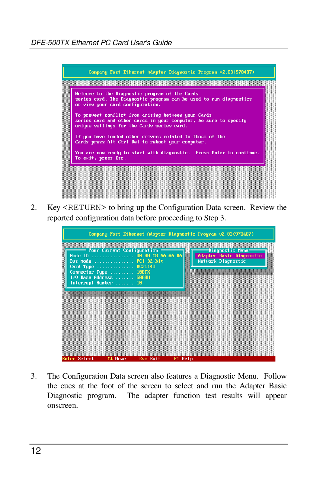 D-Link manual DFE-500TX Ethernet PC Card Users Guide 