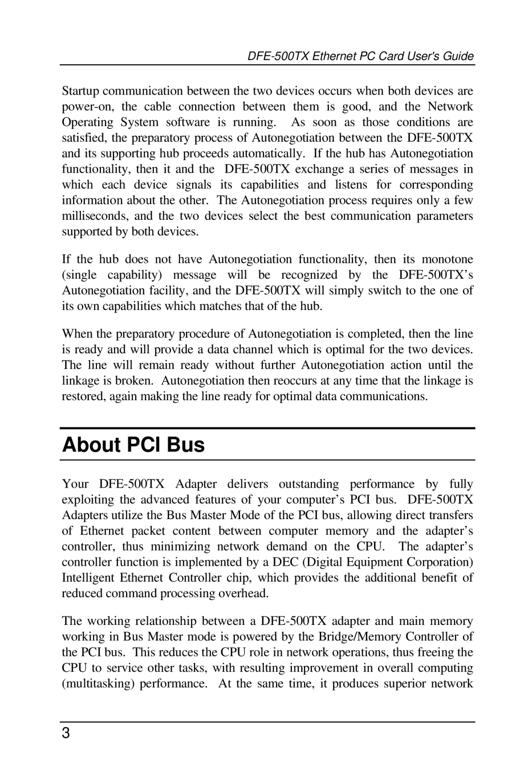 D-Link DFE-500TX manual About PCI Bus 