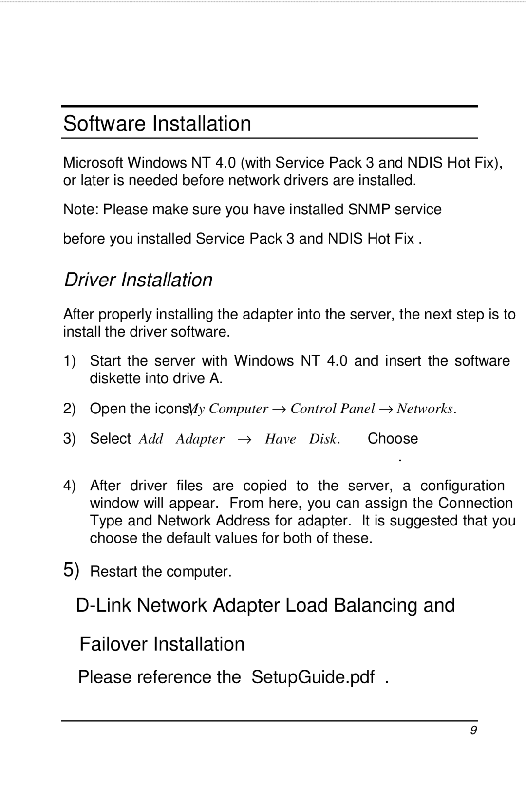 D-Link DFE-570TX manual Software Installation, Driver Installation 