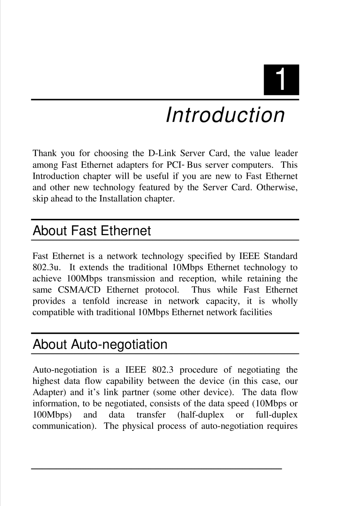 D-Link DFE-570TX manual Introduction, About Fast Ethernet, About Auto-negotiation 