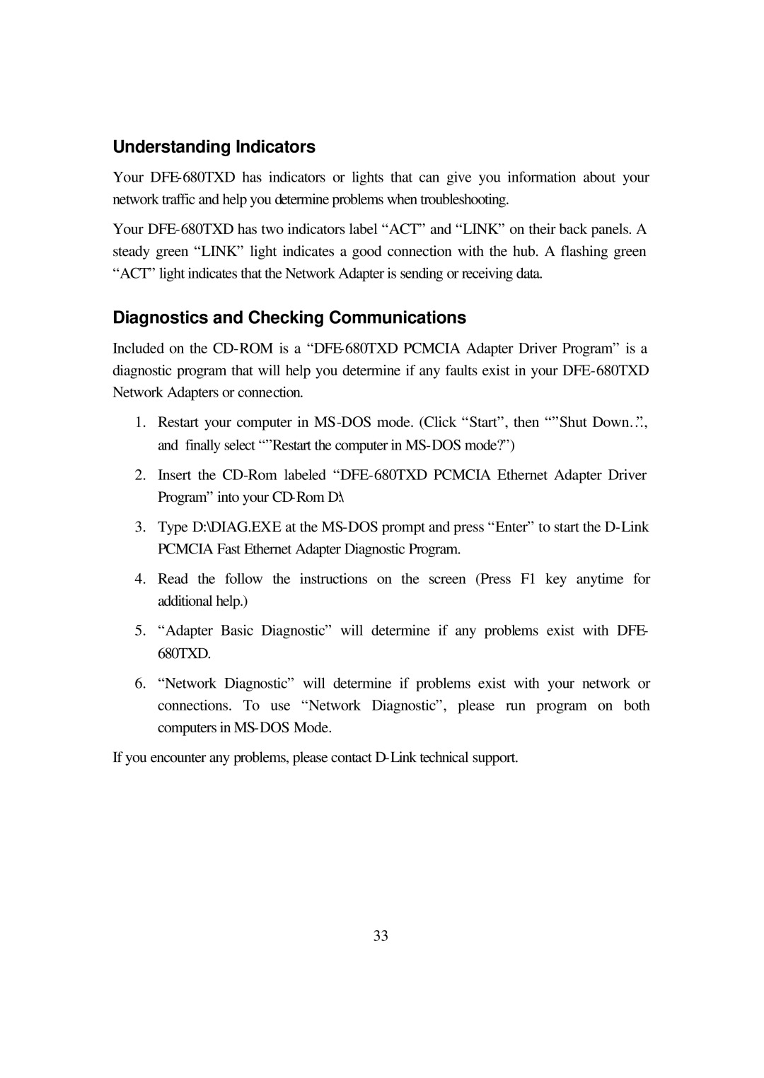 D-Link DFE-680TXD manual Understanding Indicators, Diagnostics and Checking Communications 