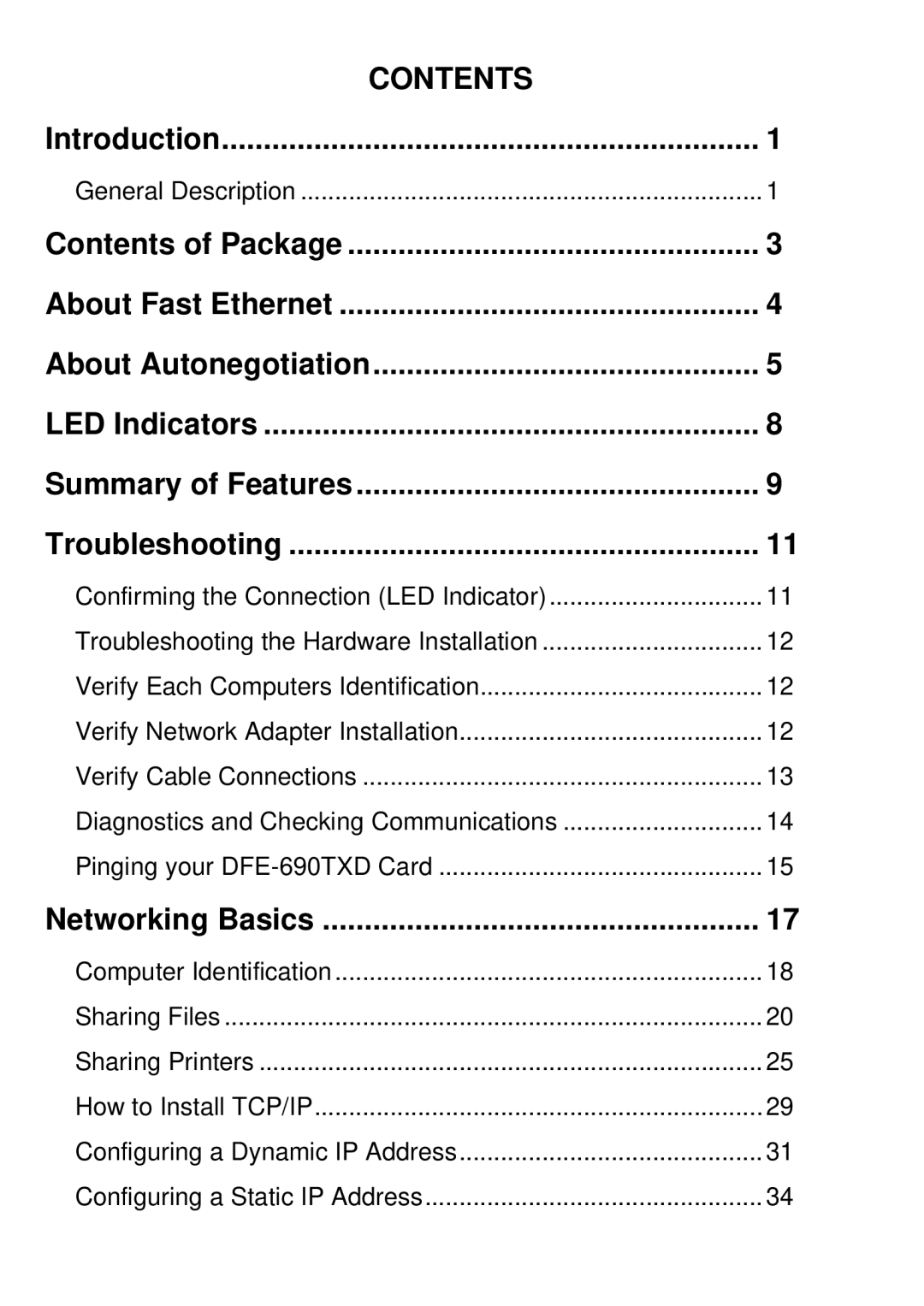 D-Link DFE-690TXD user manual Contents 