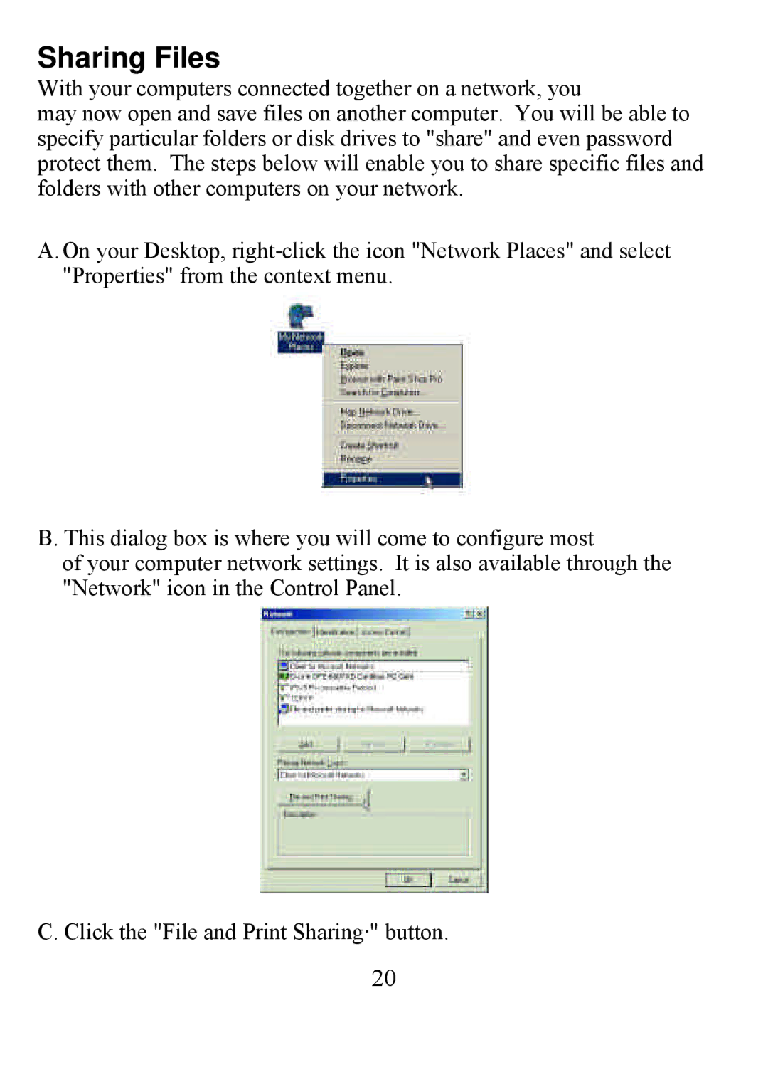 D-Link DFE-690TXD user manual Sharing Files 